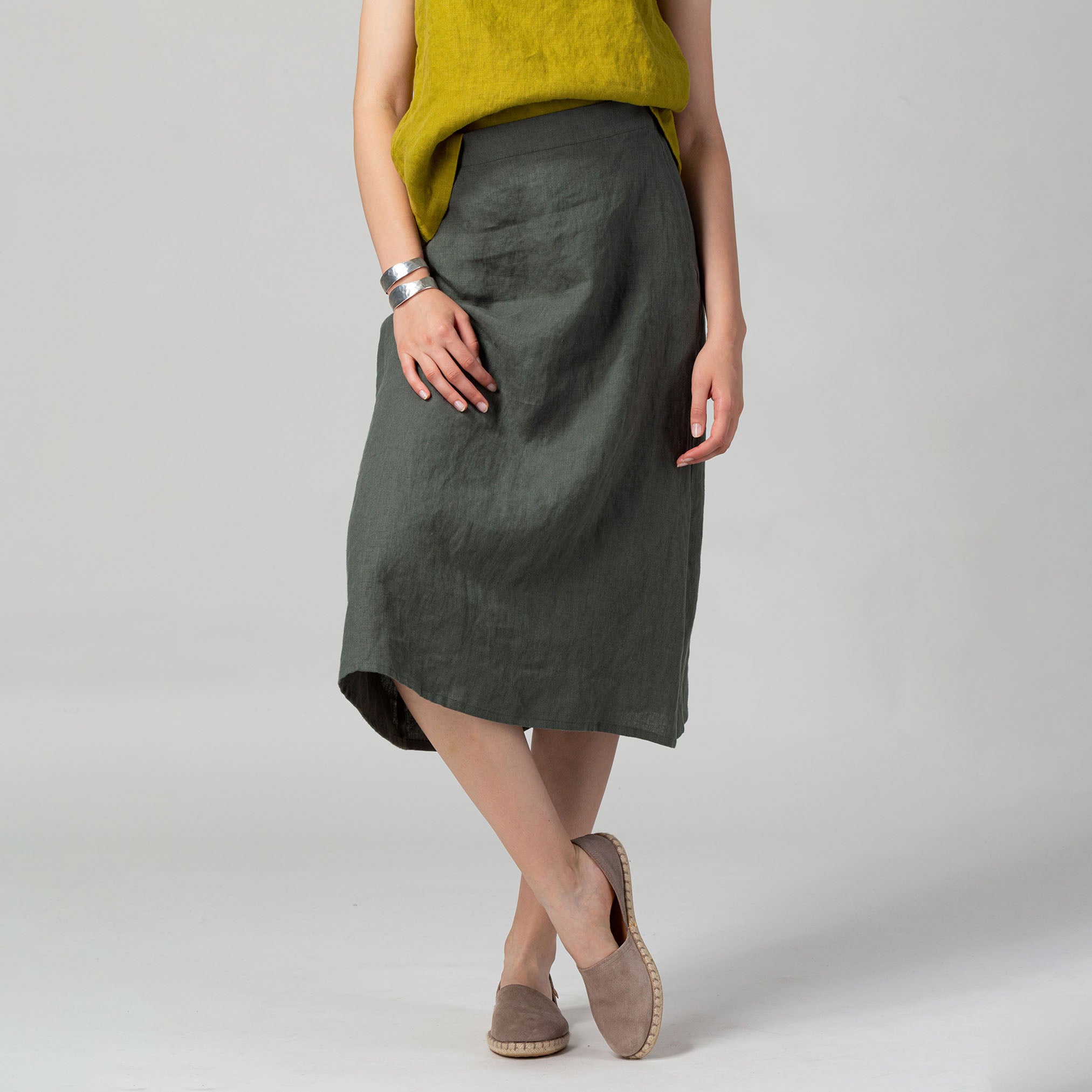 Forest green midi clearance skirt