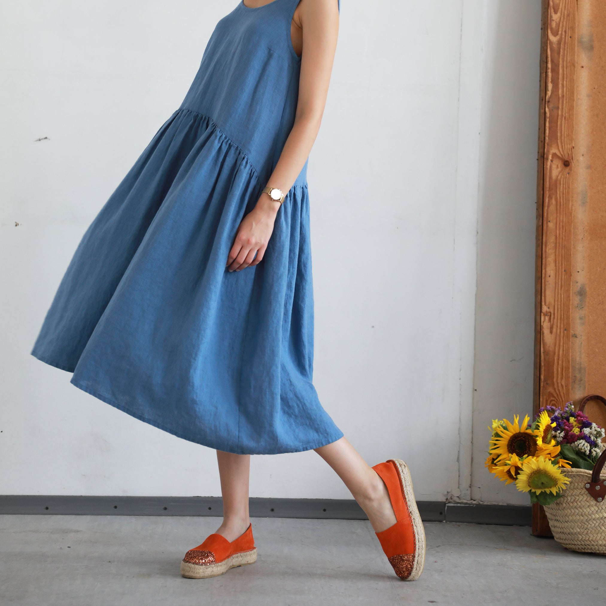 loose linen dress OASIS Loose Smock Linen Dress