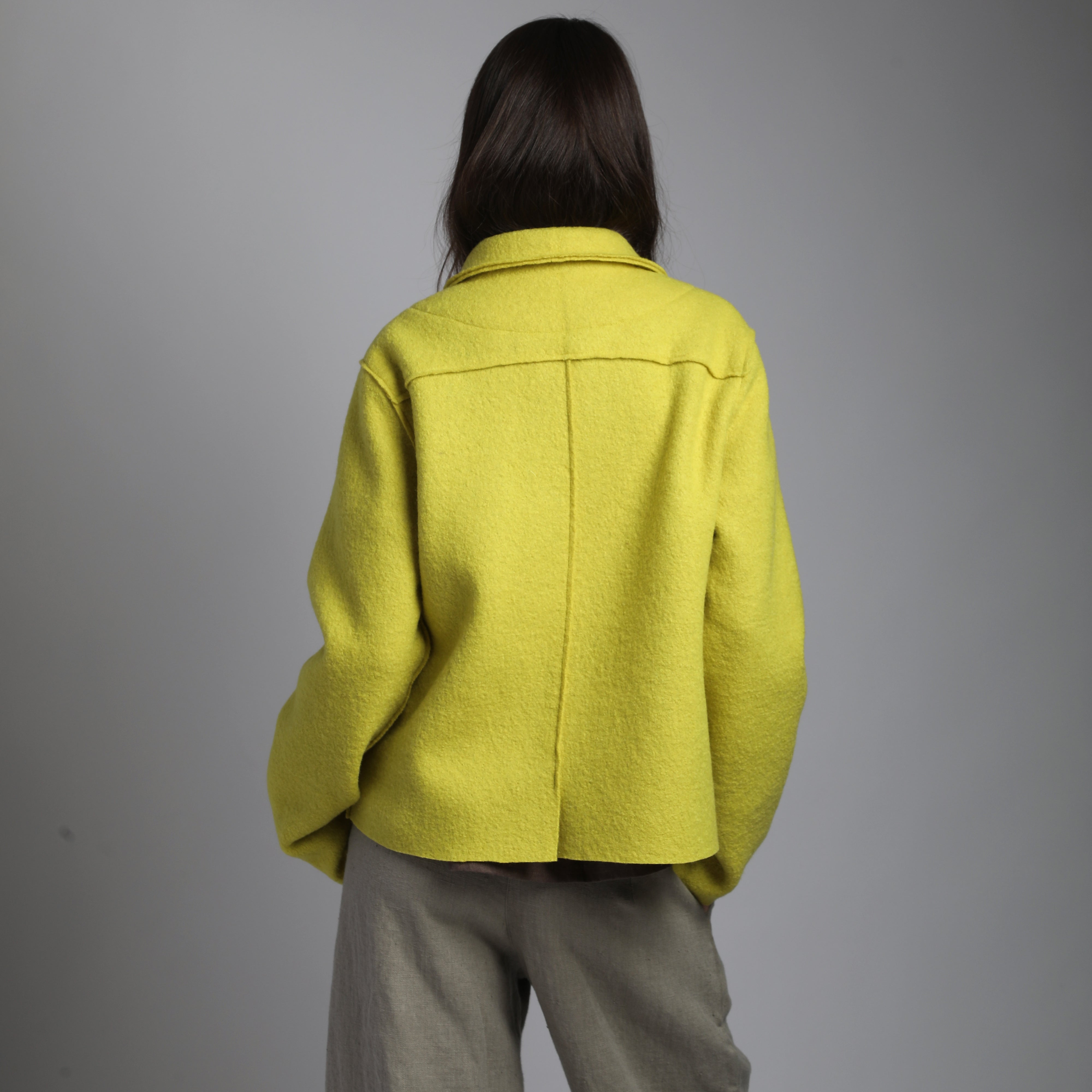 ALESSANDRA Boiled Wool Blazer Jacket