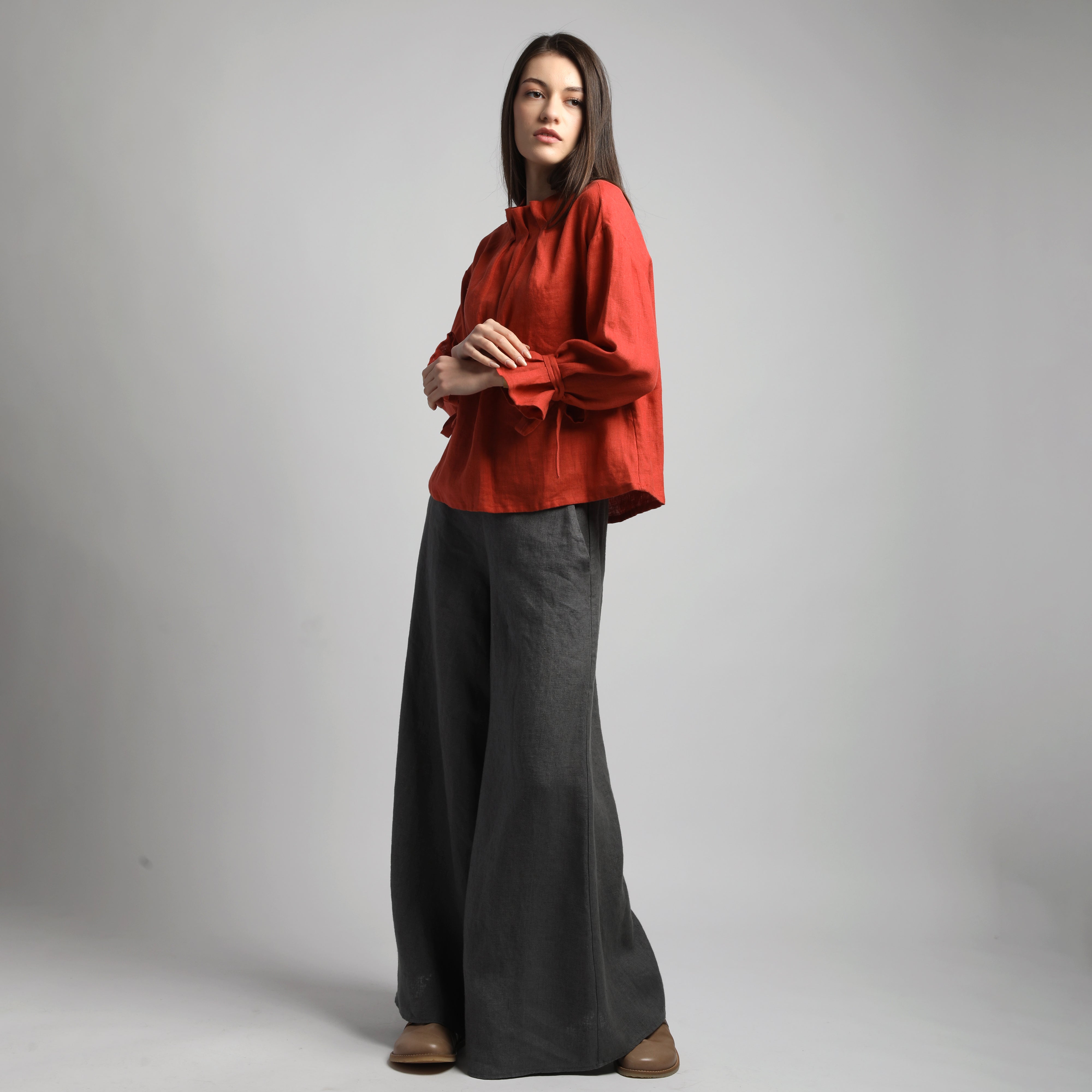TESS Palazzo-Style Linen Pants
