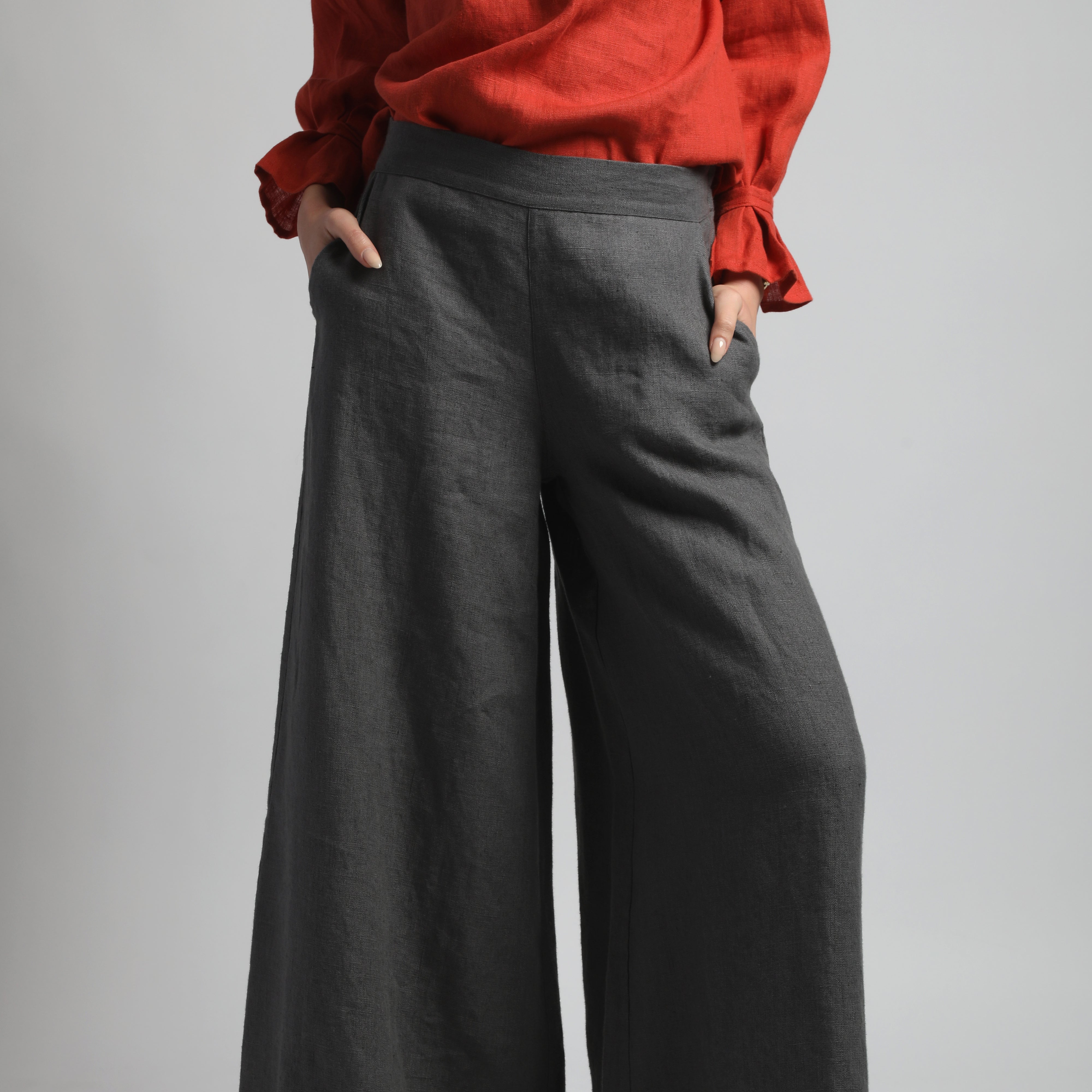 TESS Palazzo-Style Linen Pants
