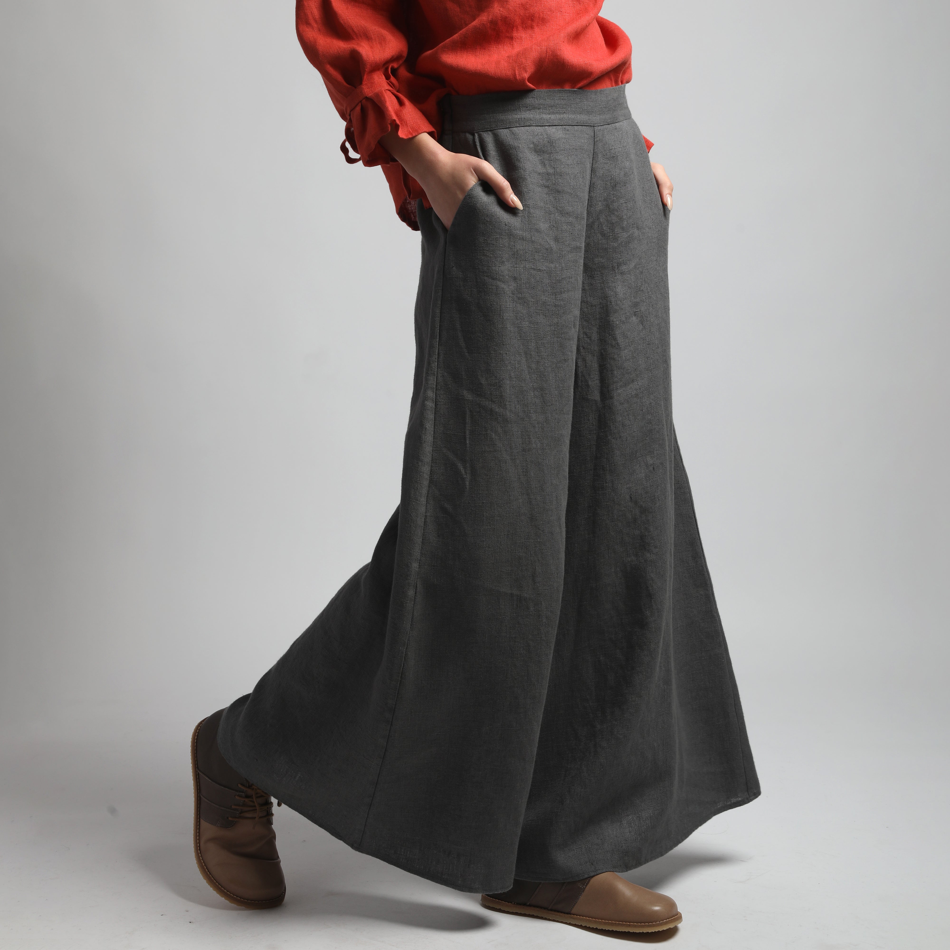 TESS Palazzo-Style Linen Pants