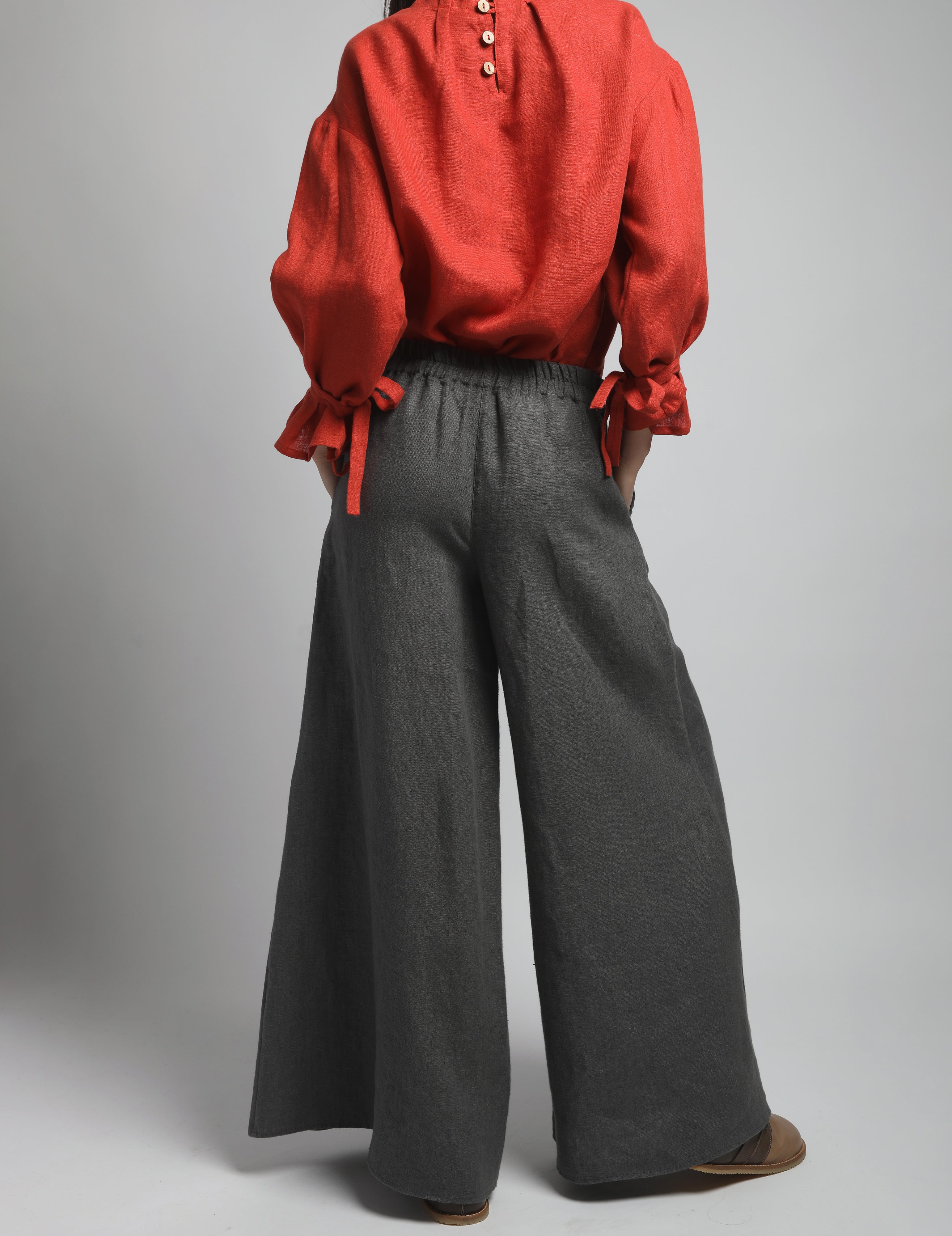 TESS Palazzo-Style Linen Pants