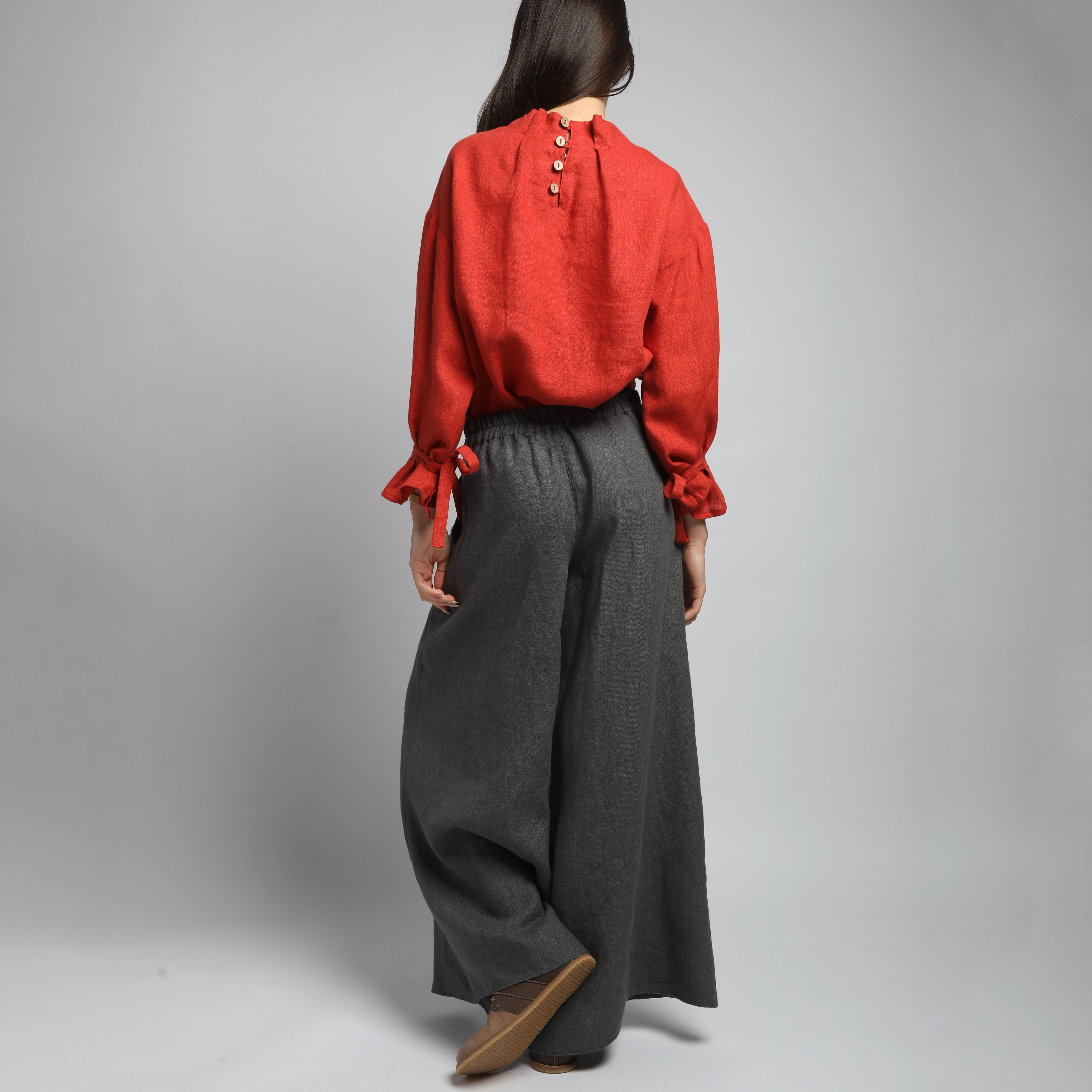 TESS Palazzo-Style Linen Pants