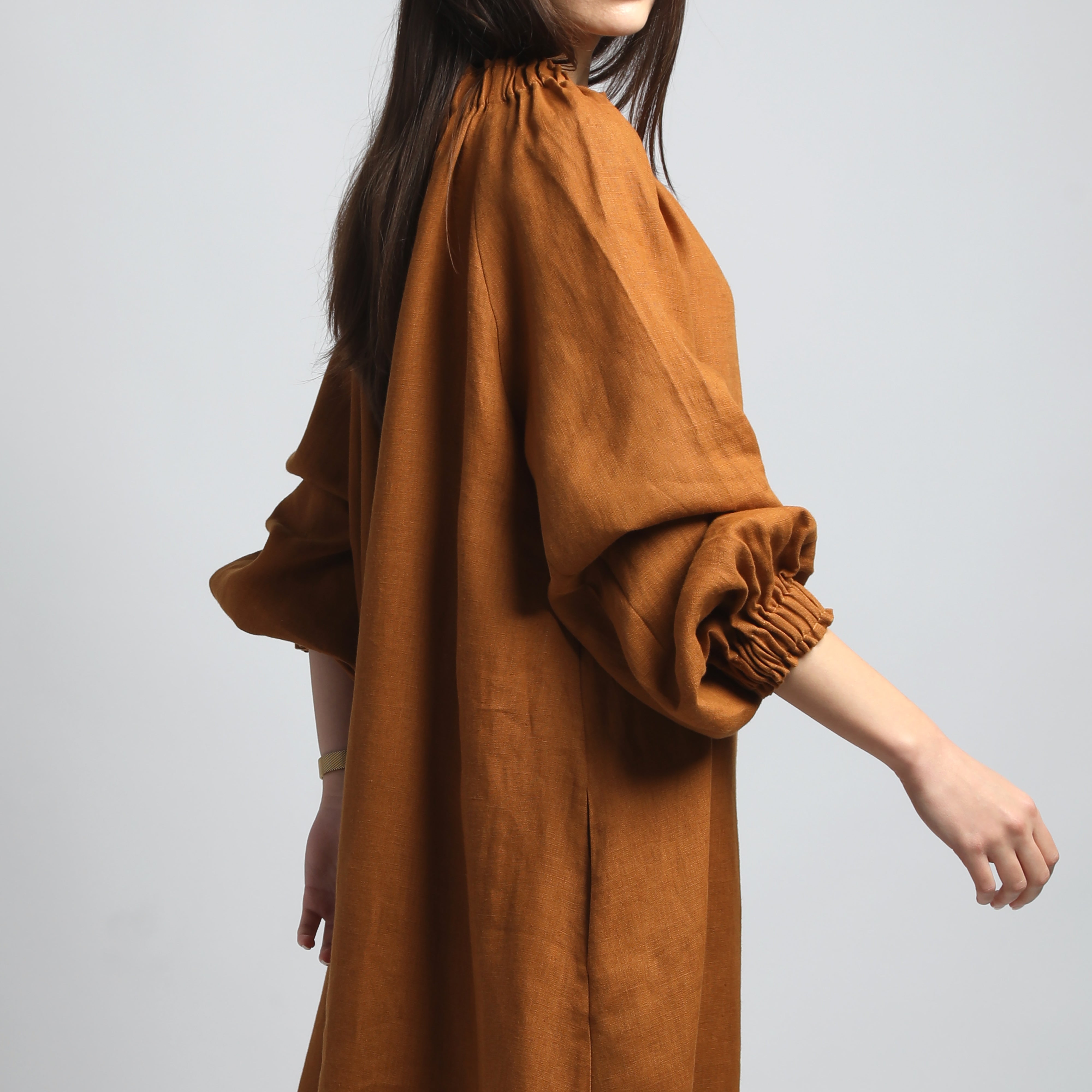 ARIEL Voluminous Maxi Dress - Sizes S, M - Color CINNAMON