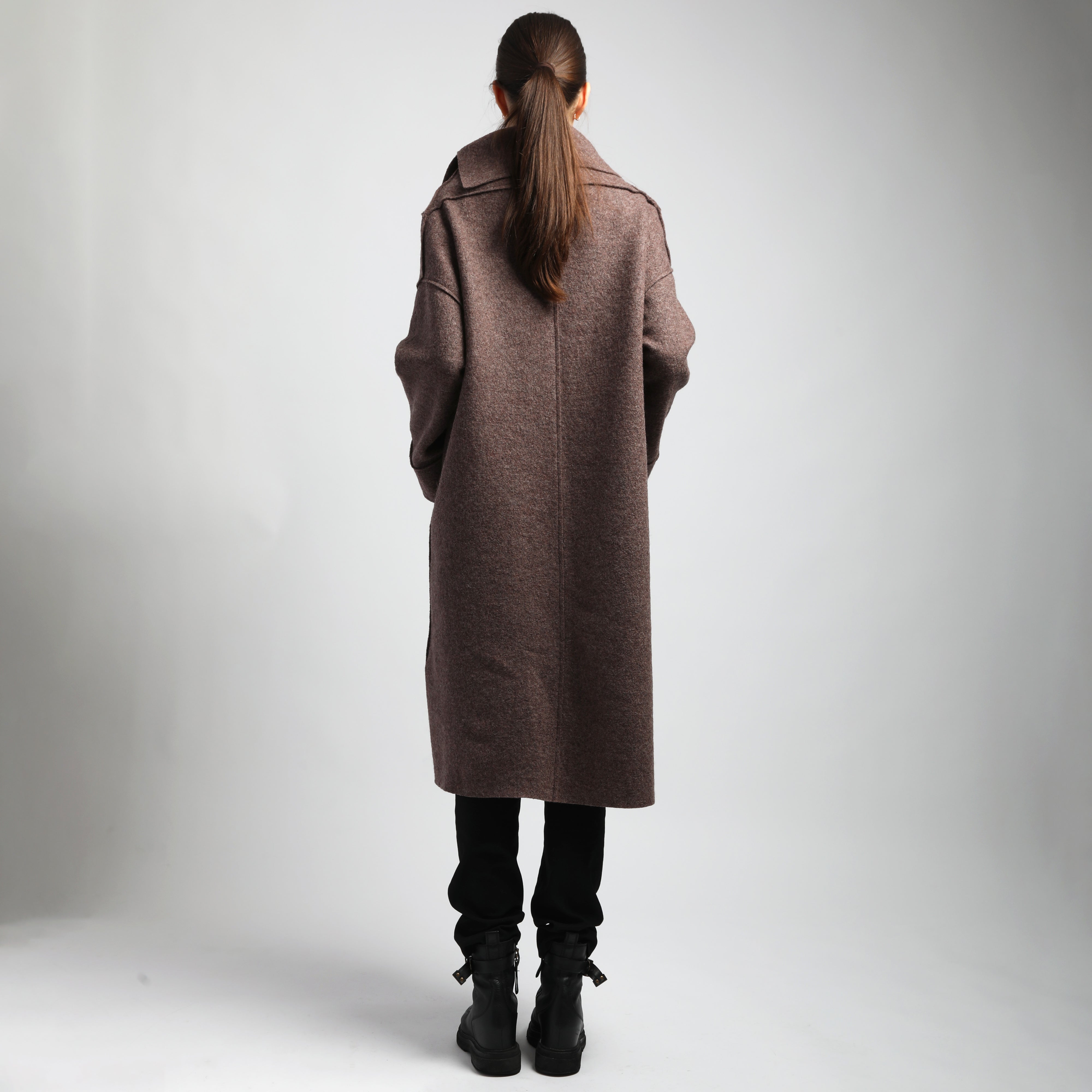 FJORD Maxi Chunky Boiled Wool Sweater Coat
