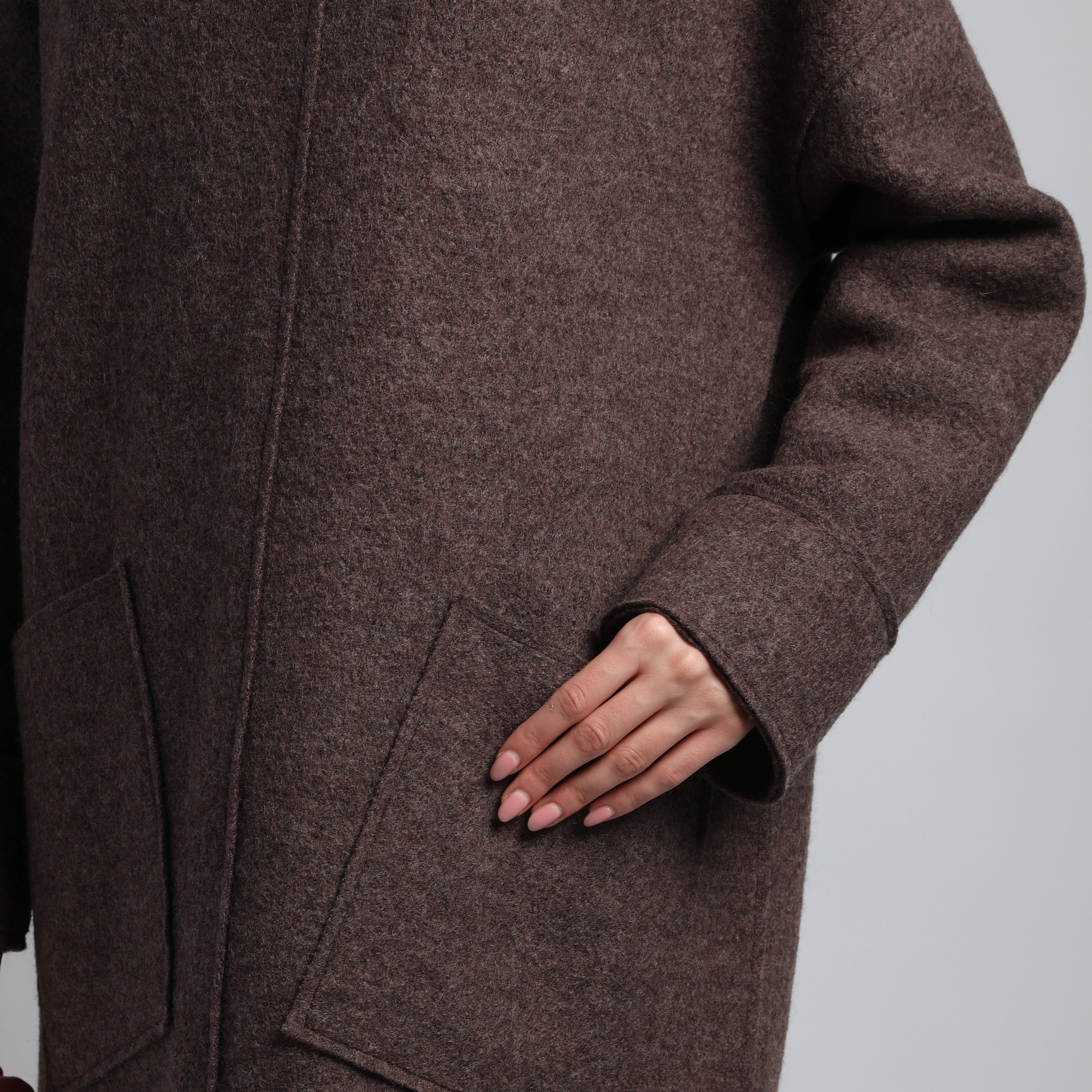 FJORD Maxi Chunky Boiled Wool Sweater Coat
