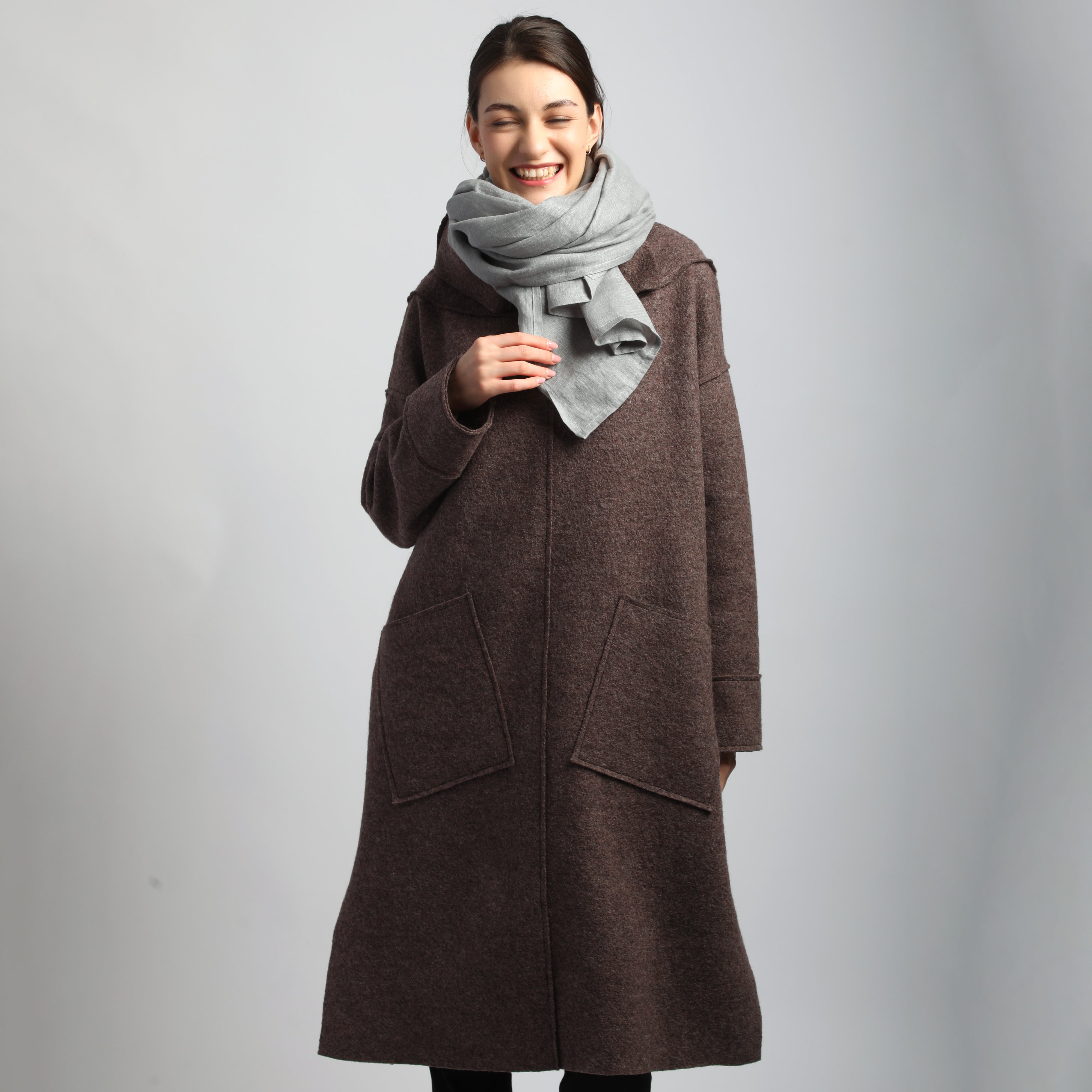 FJORD Maxi Chunky Boiled Wool Sweater Coat