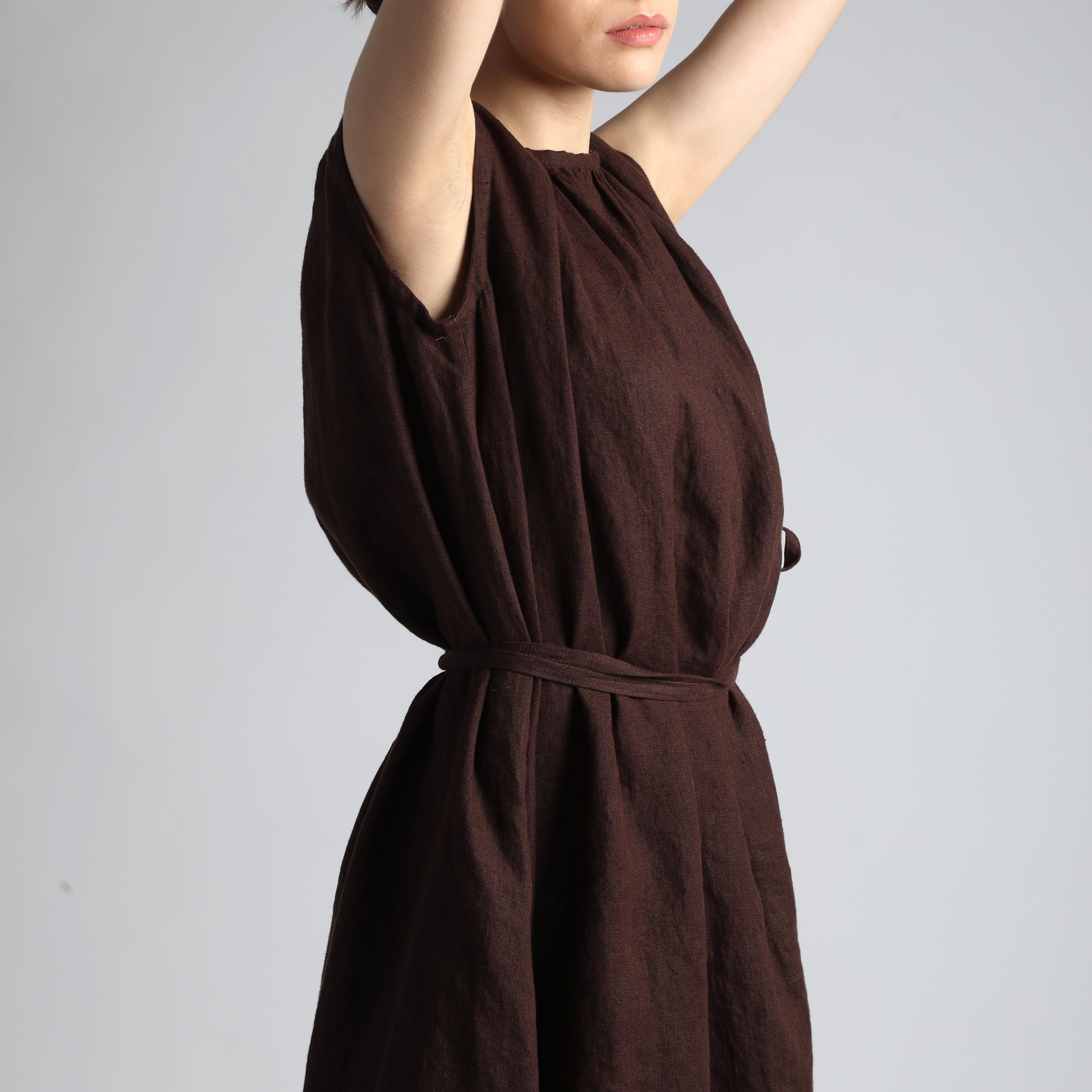 VIVA Flared MaxiDress, Size S, Color DARK CHOCOLATE