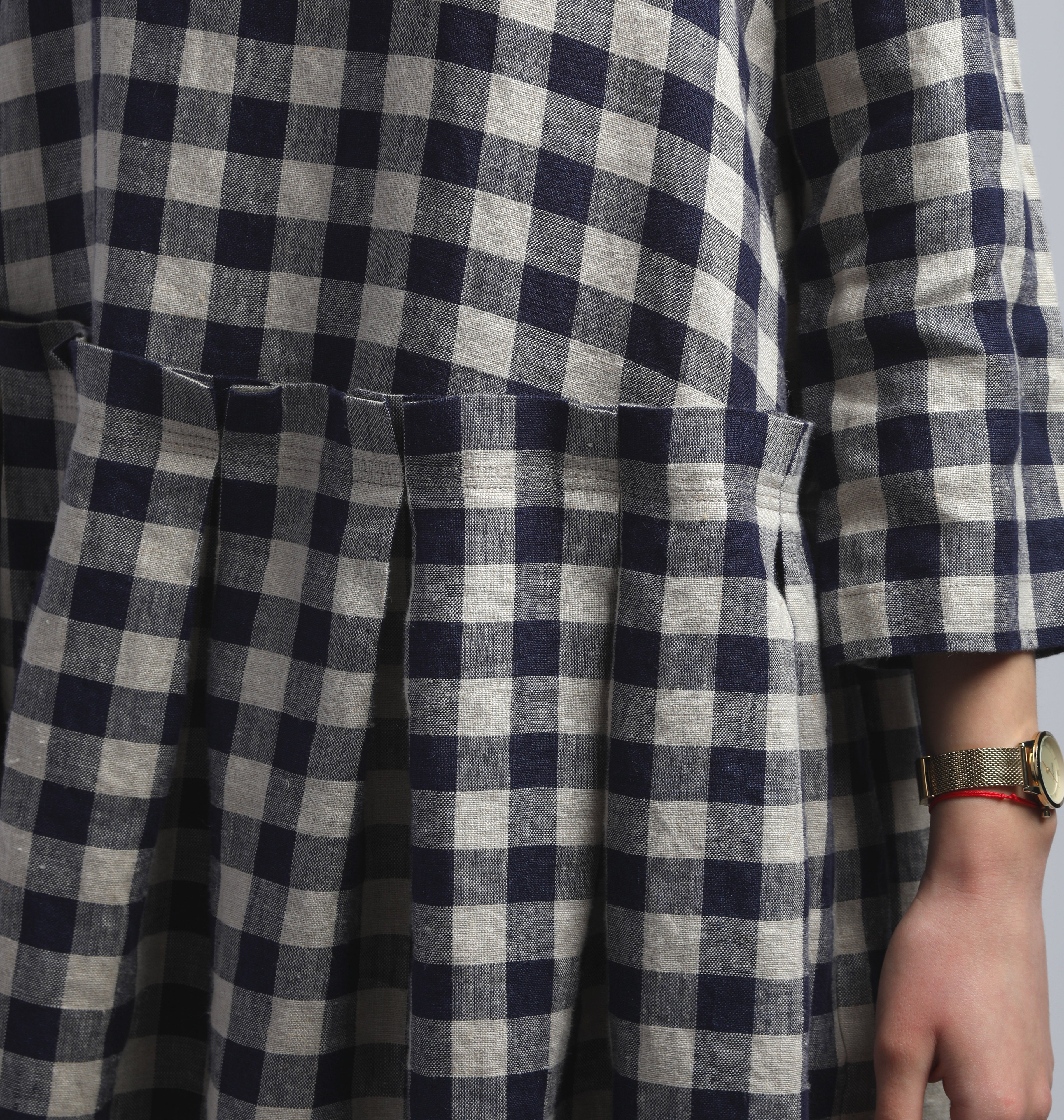 TIA Linen Dress with Soft Pleats