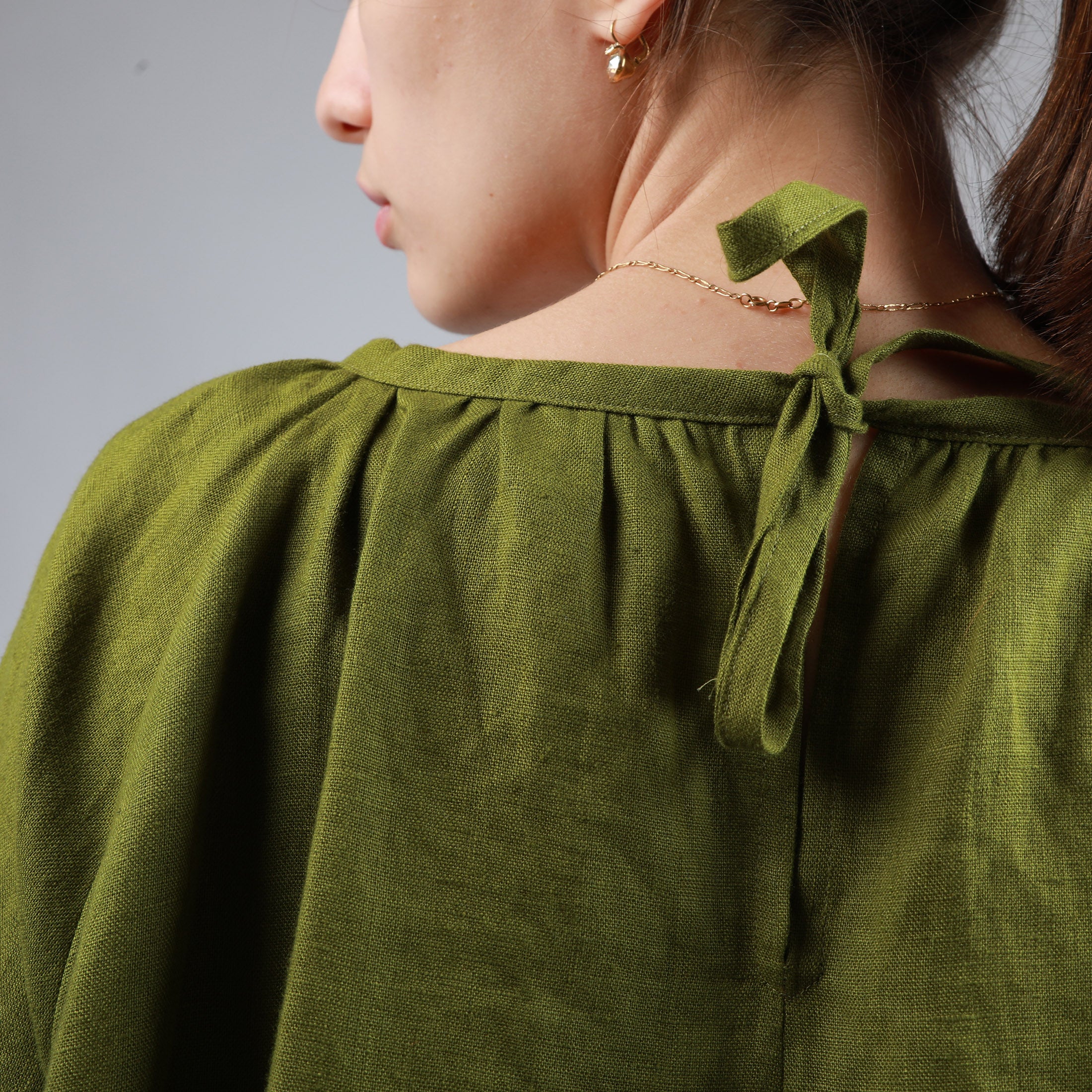 MAY Voluminous Tunic Dress, Size S, APPLE GREEN