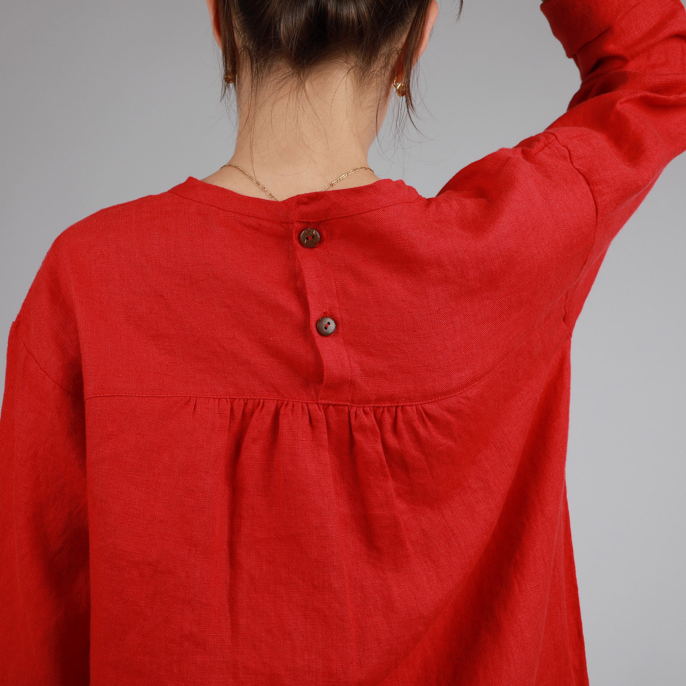 MILLY Linen Tunic Dress - Size XS - Color TANGO RED