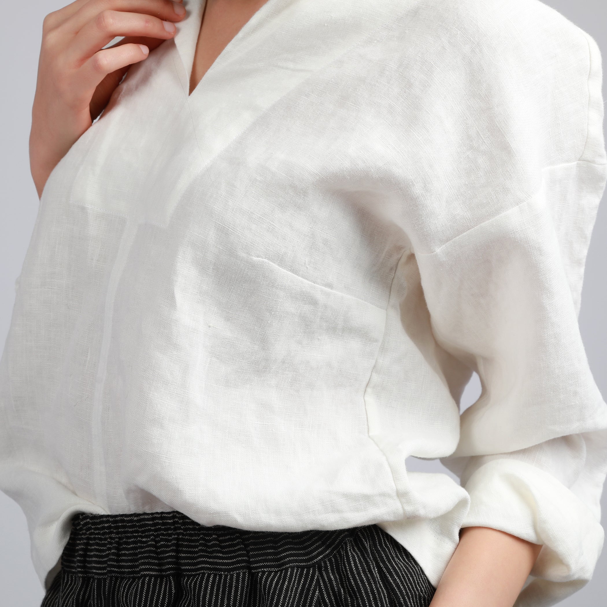 NOVA Split Collar Linen Shirt