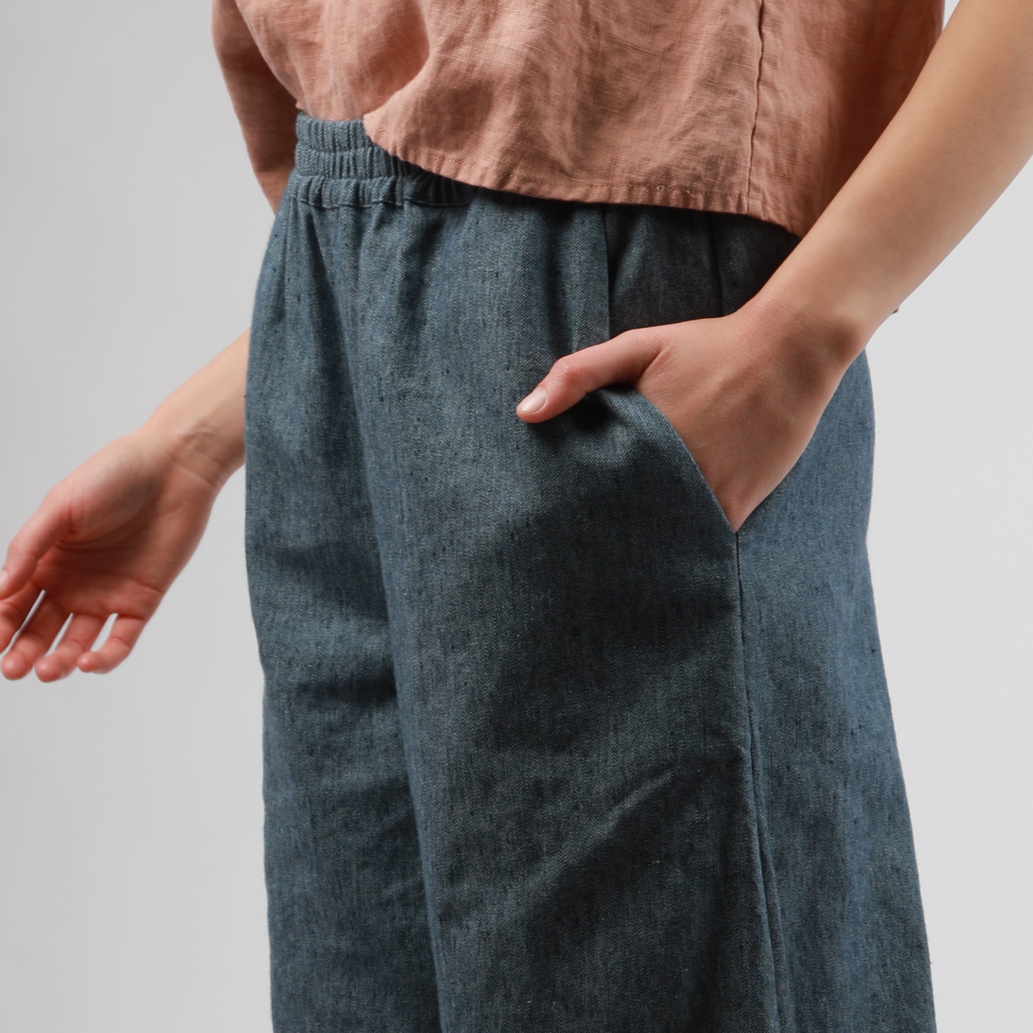 KOKO Extra Wide Pants in Linen Cotton Denim