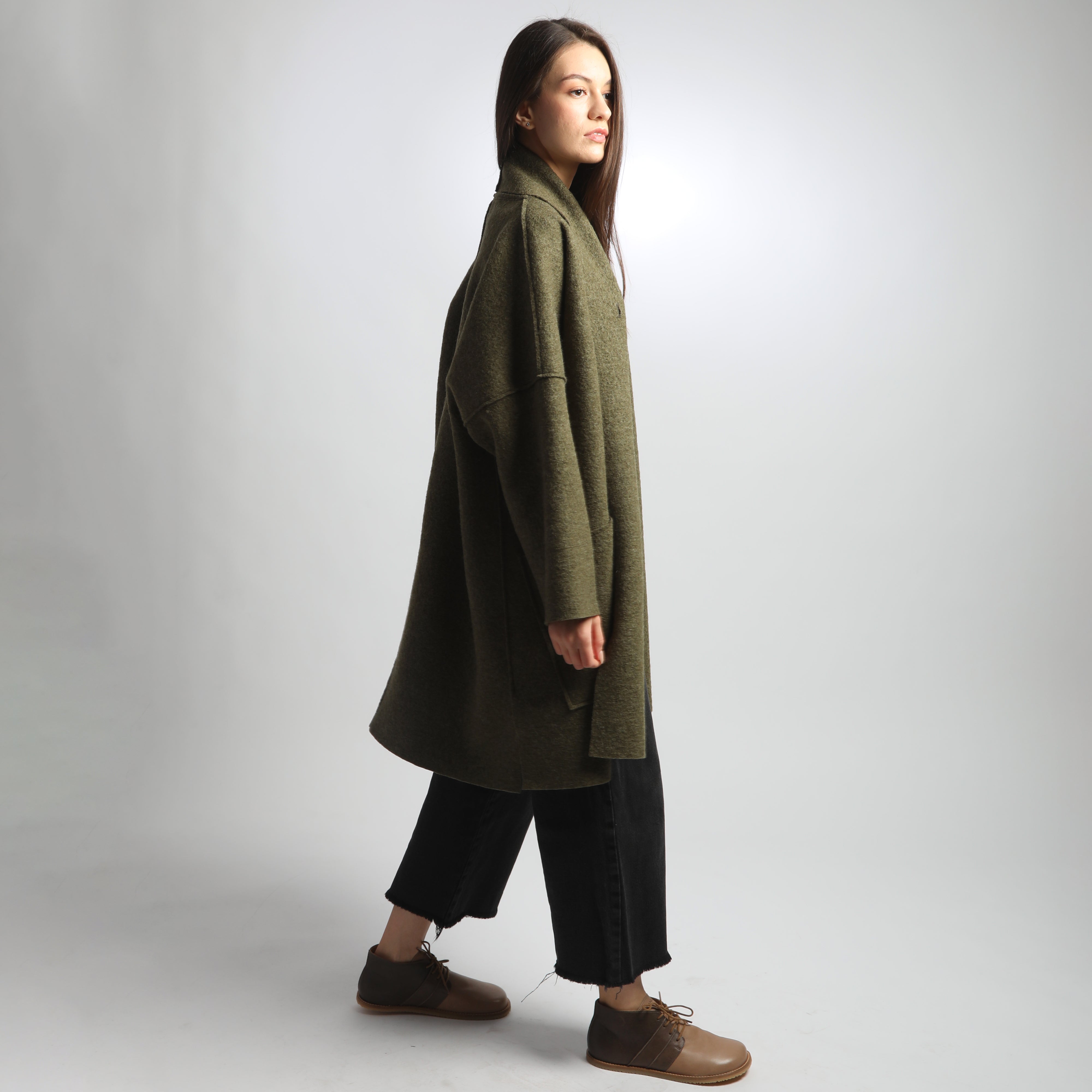 ELLA Oversized Boiled Wool Coatigan Jacket