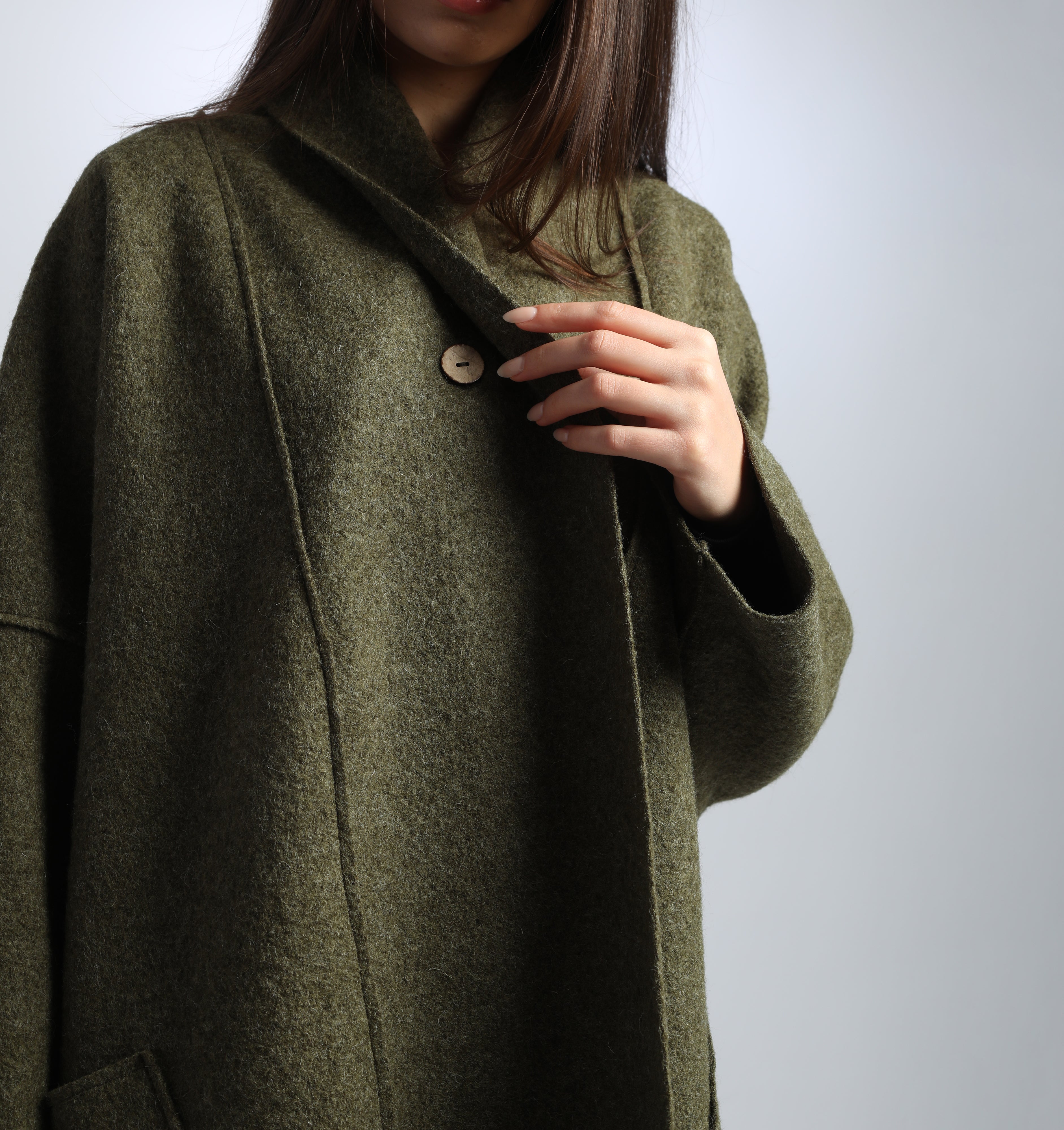 ELLA Oversized Boiled Wool Coatigan Jacket