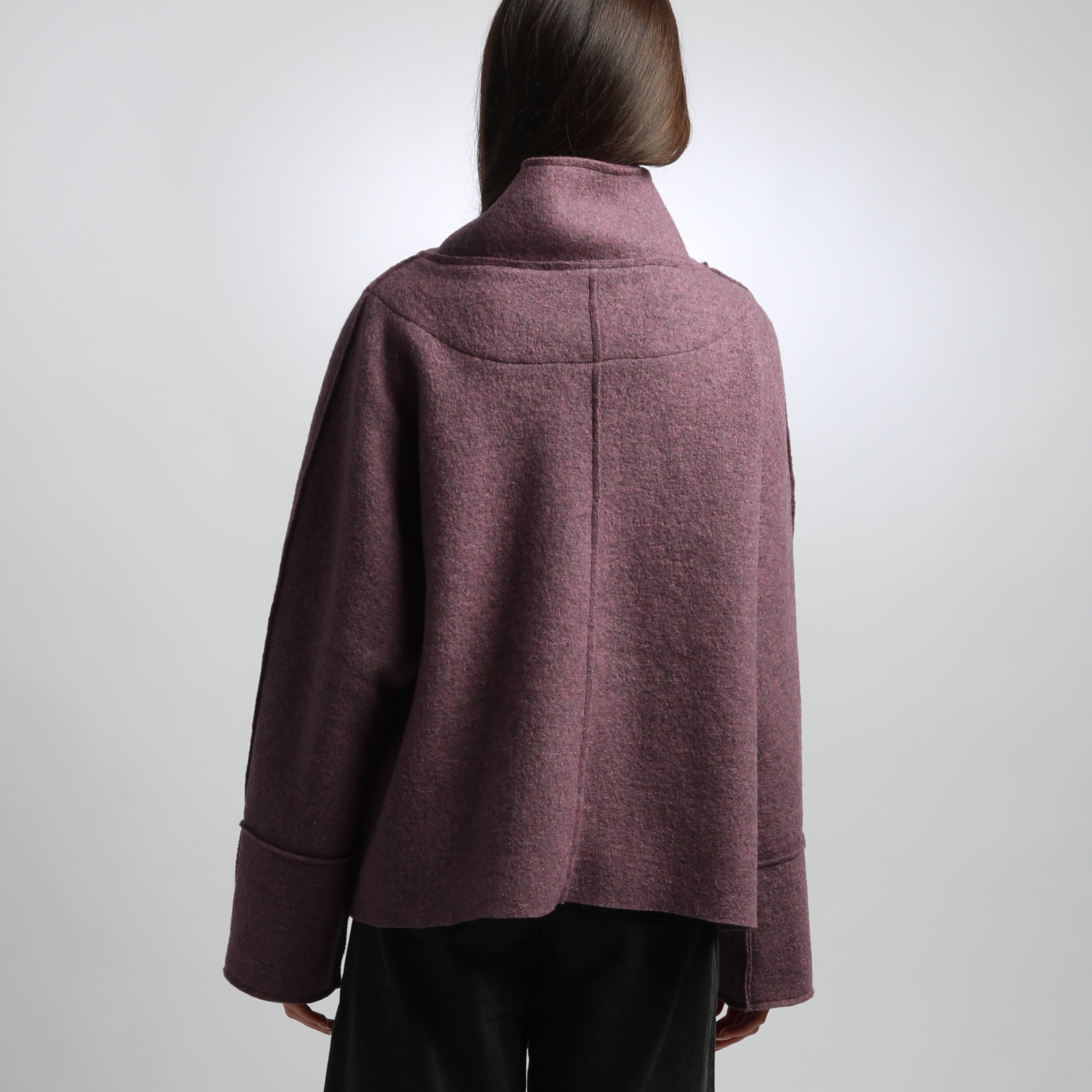 MAUD Oversized Boiled Wool Wrap Coatigan with Belt