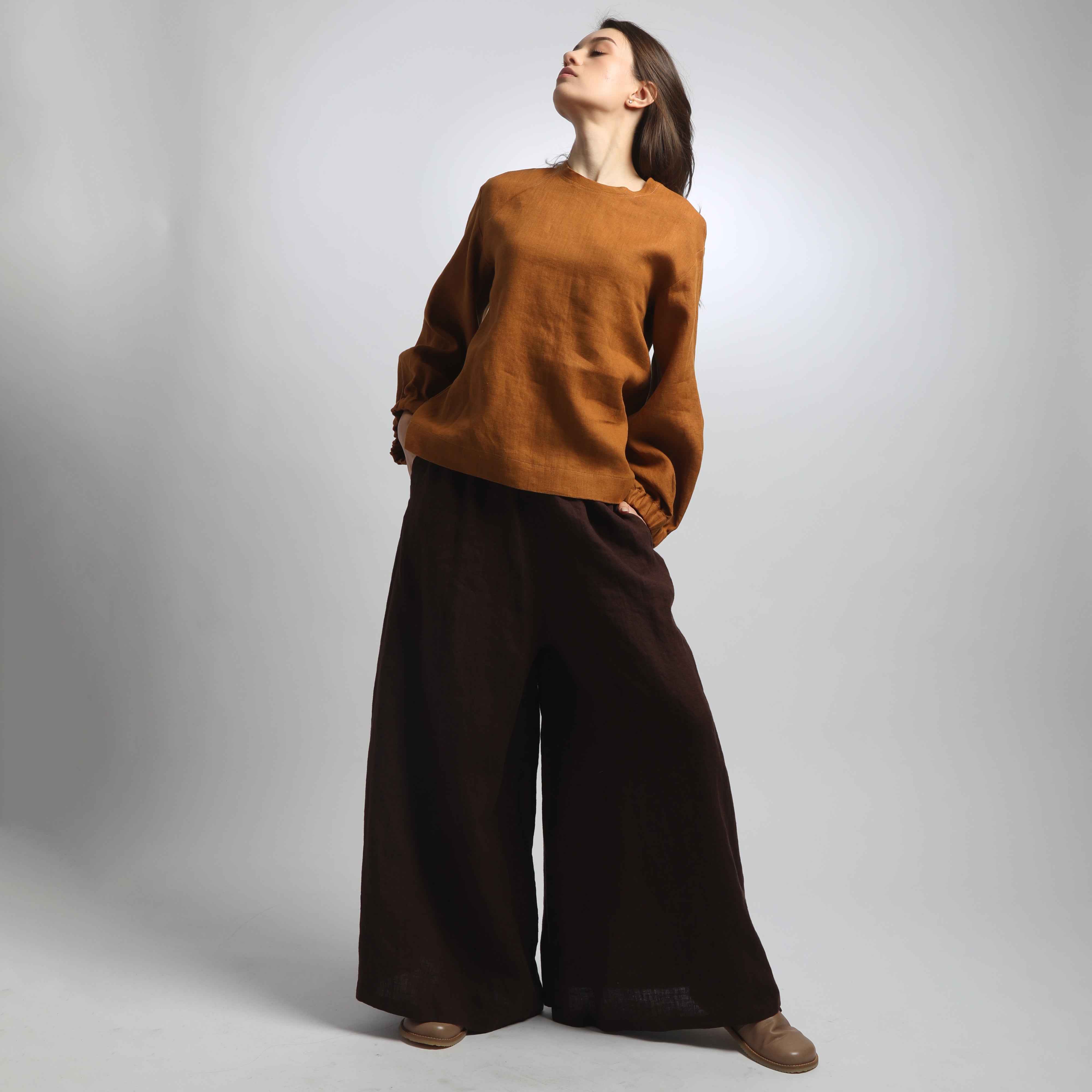 MARGOT Extra Wide Linen Pants with Pockets