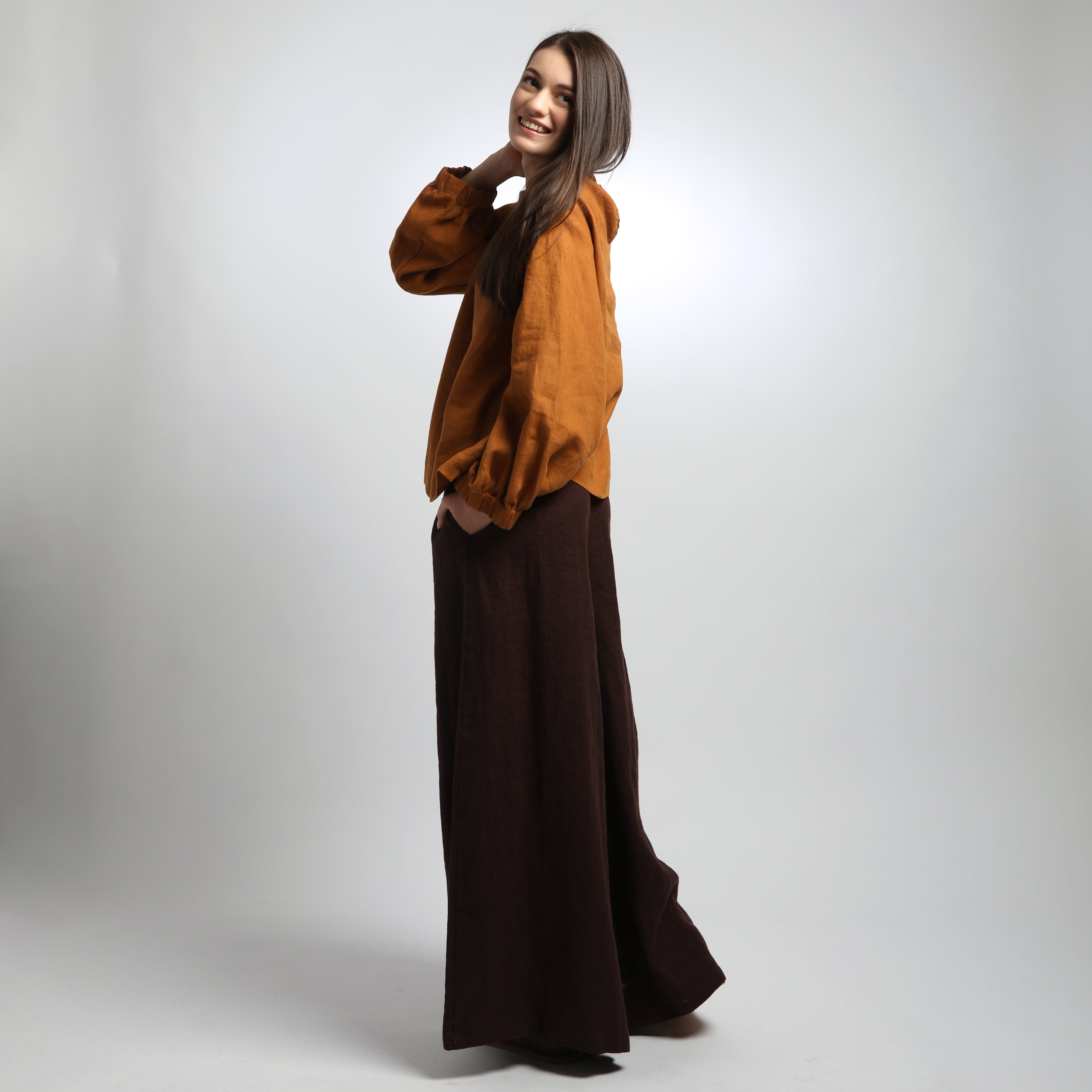 MARGOT Extra Wide Linen Pants with Pockets