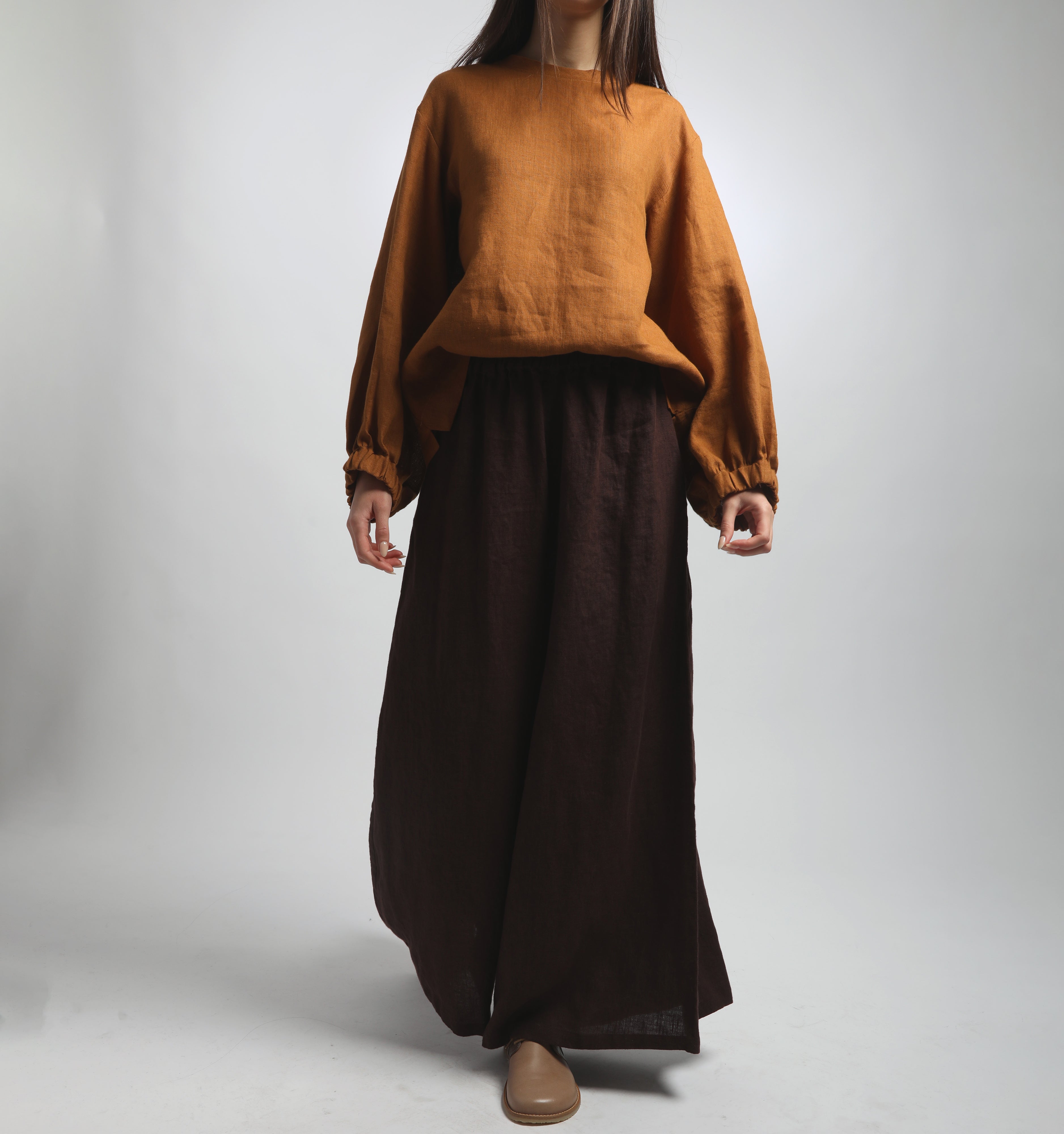 MARGOT Extra Wide Linen Pants with Pockets