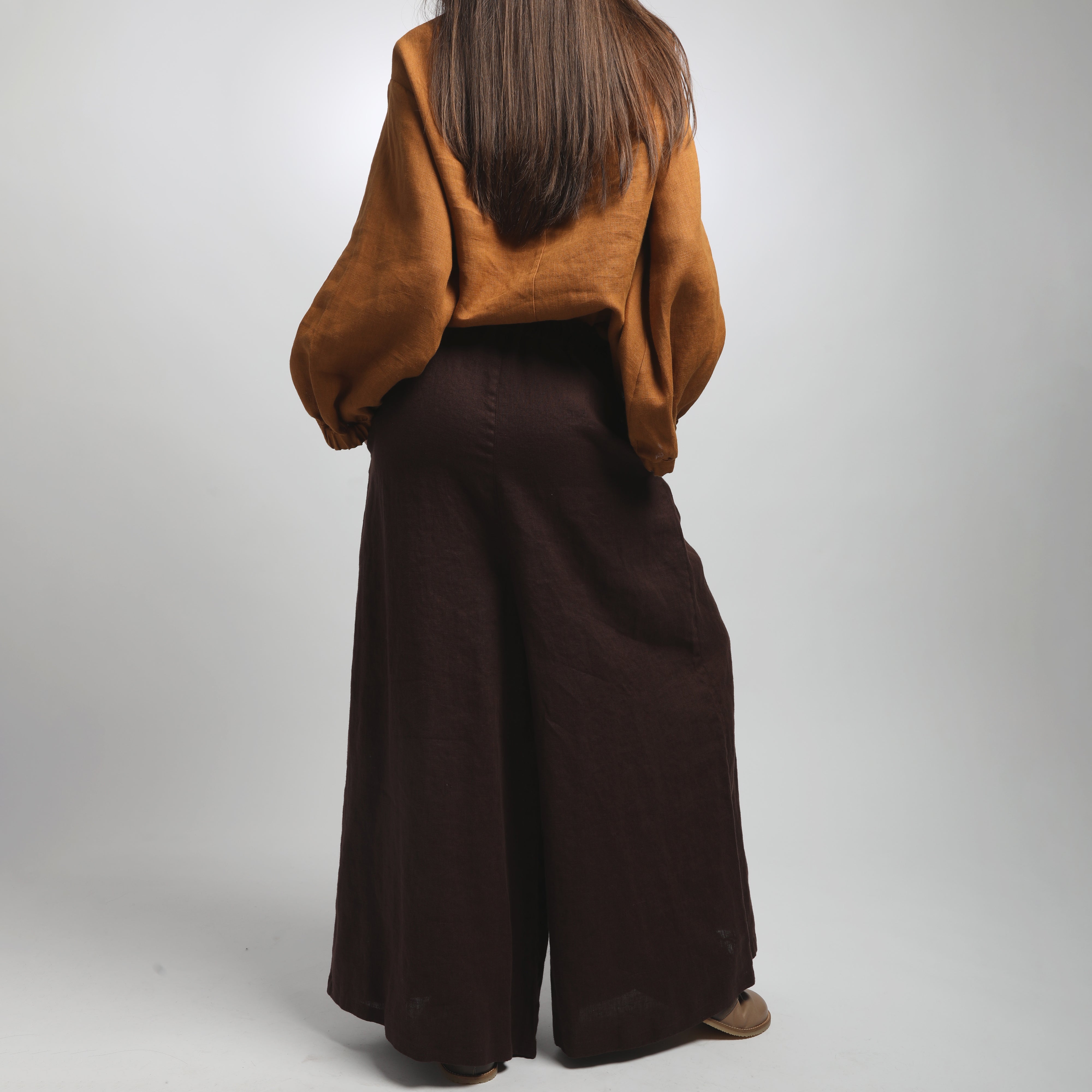 MARGOT Extra Wide Linen Pants with Pockets