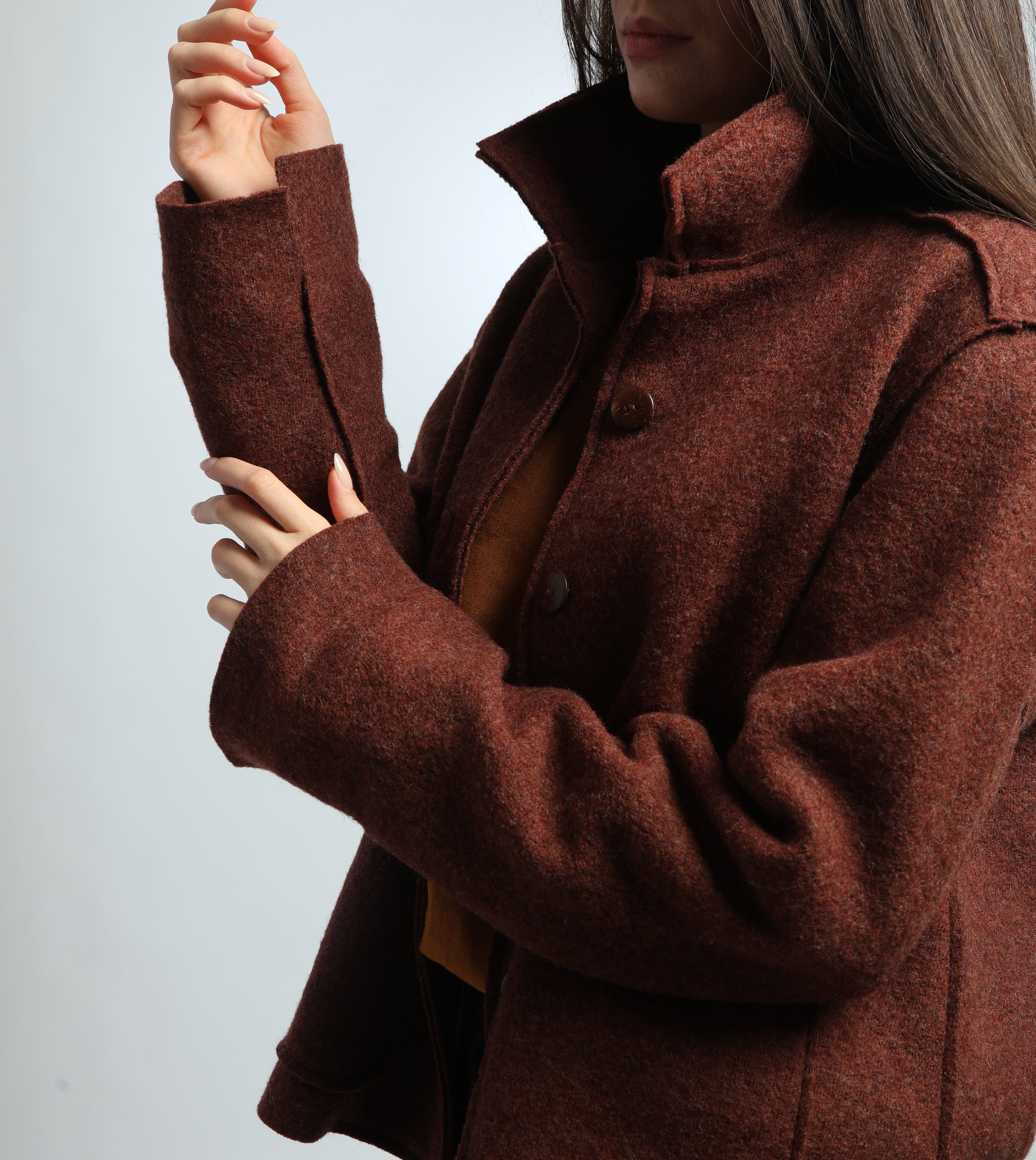 ALESSANDRA Boiled Wool Blazer Jacket