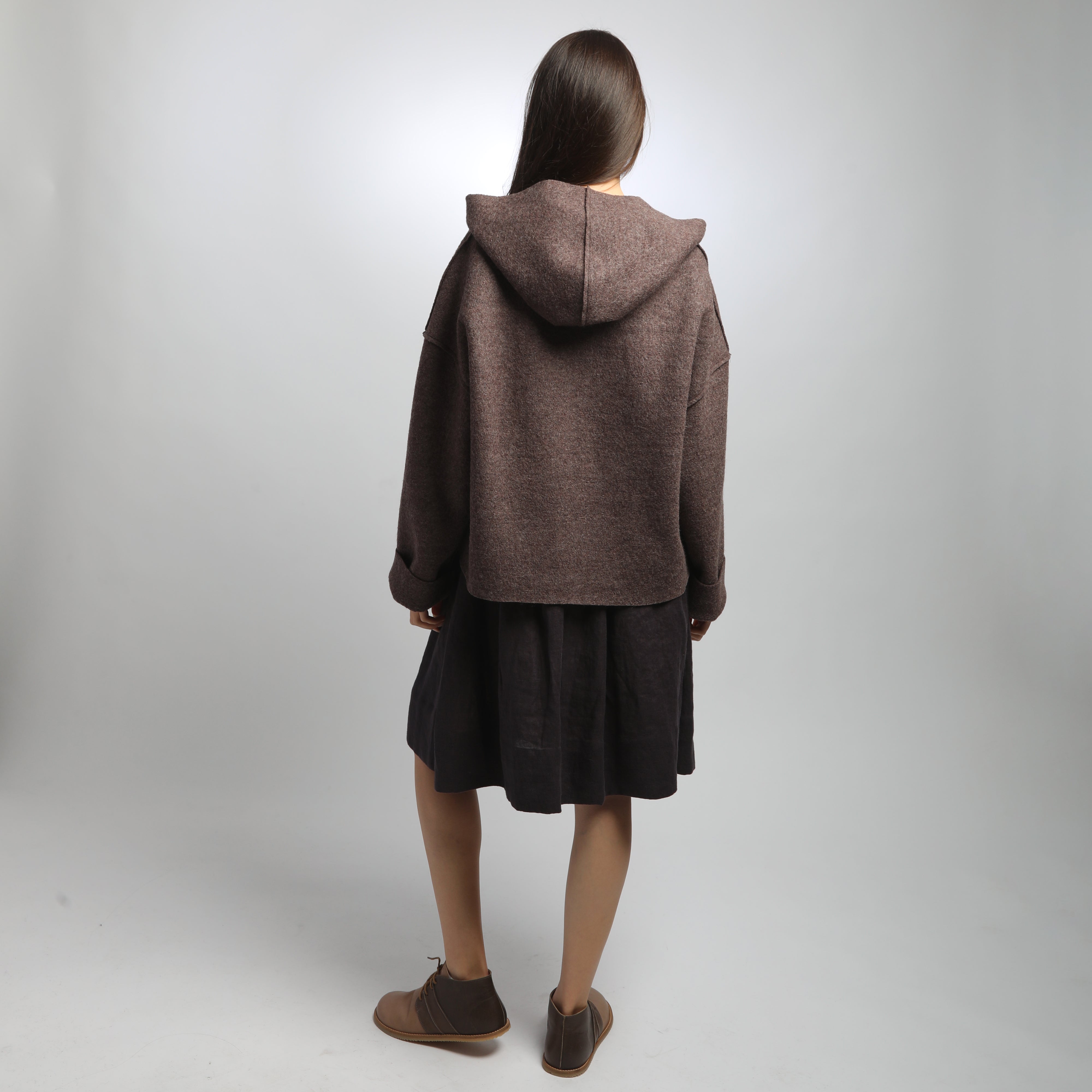 UMMA Oversized Boiled Wool Hooded Jacket