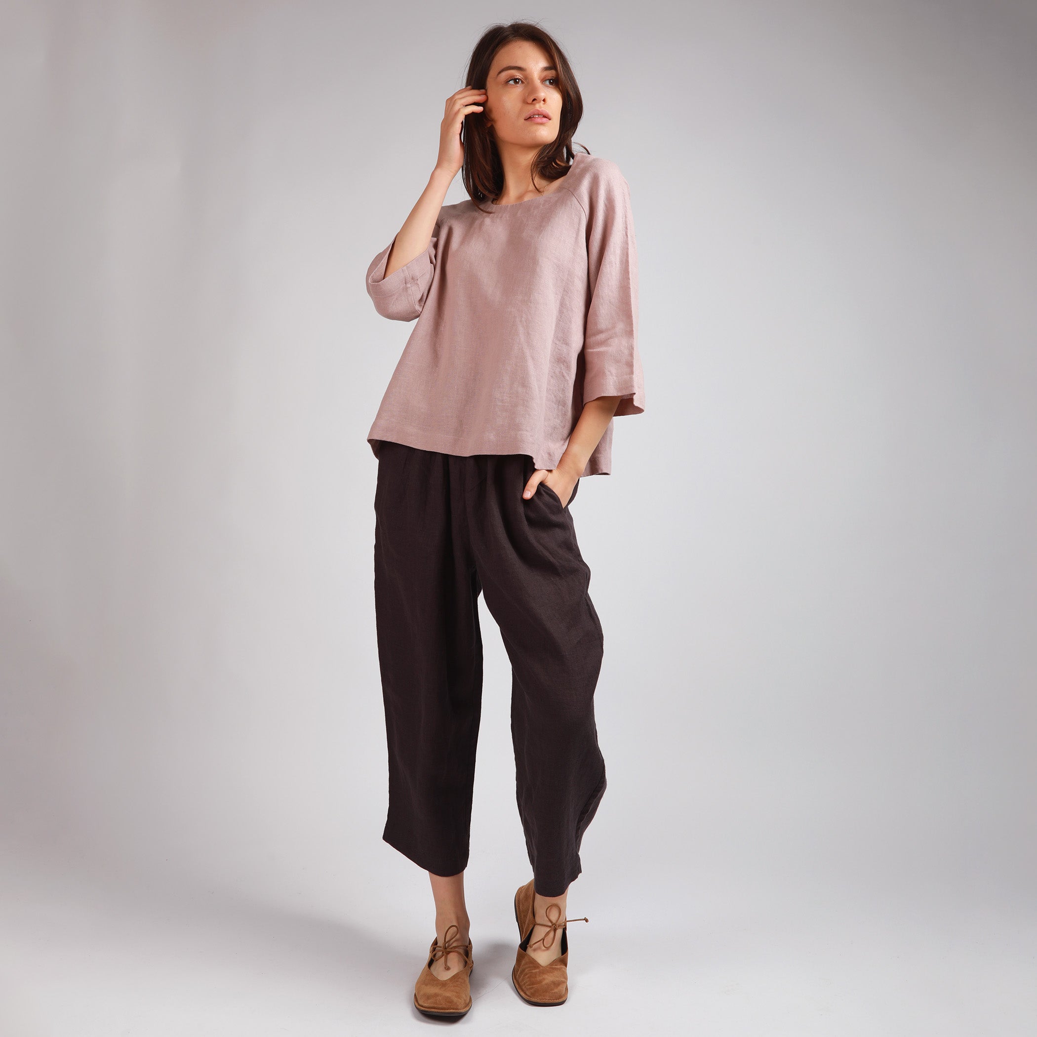 BELL Linen Raglan Blouse - Size XS and L - Color OFF WHITE