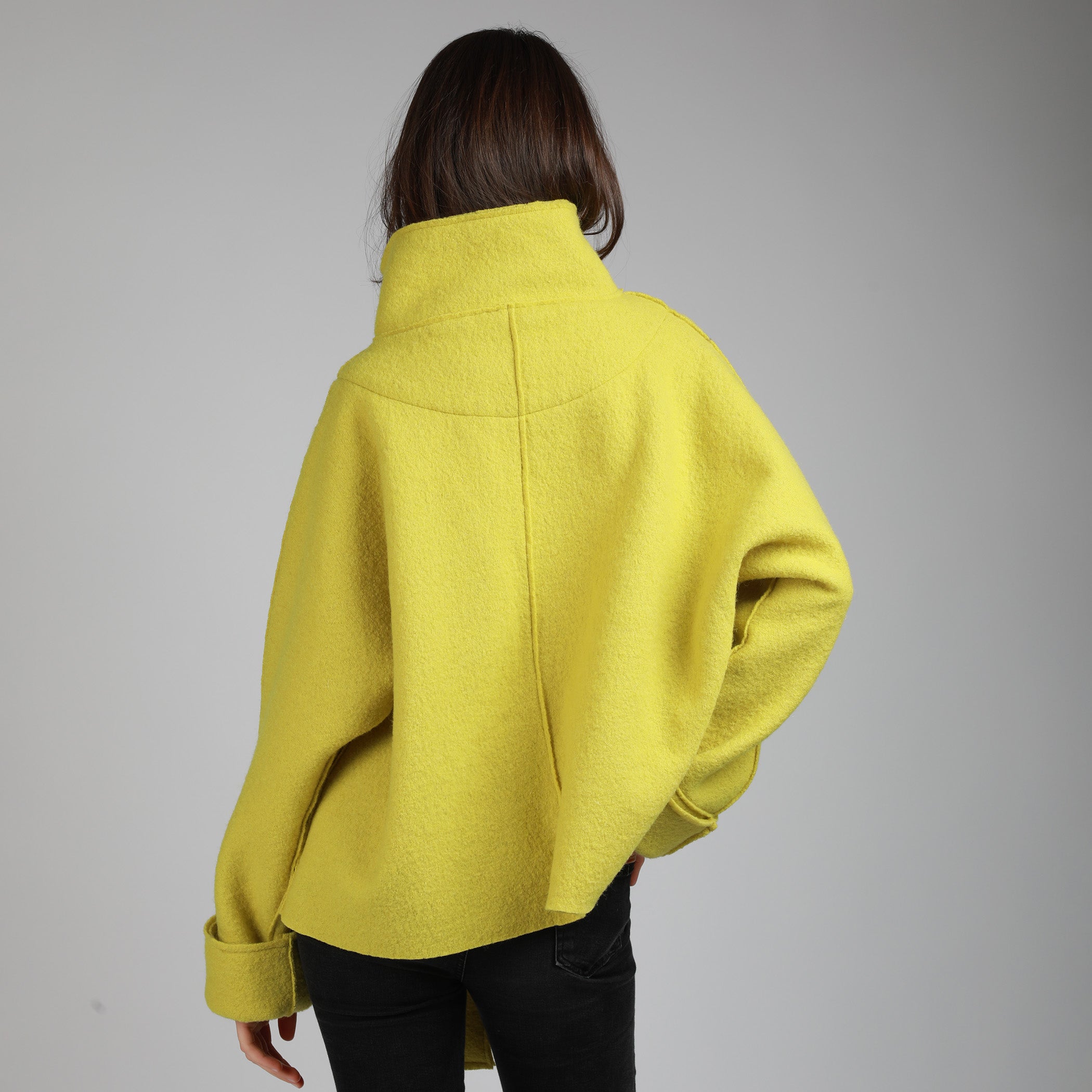 MAUD Oversized Boiled Wool Jacket - Size XL, Color LIGHT BLUE