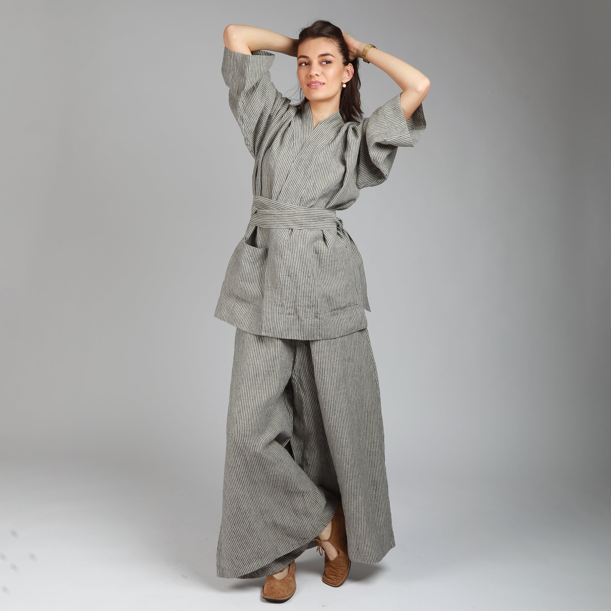 LIBERTY Loose Kimono Style Jacket - Size S - Color DARK CHOCOLATE
