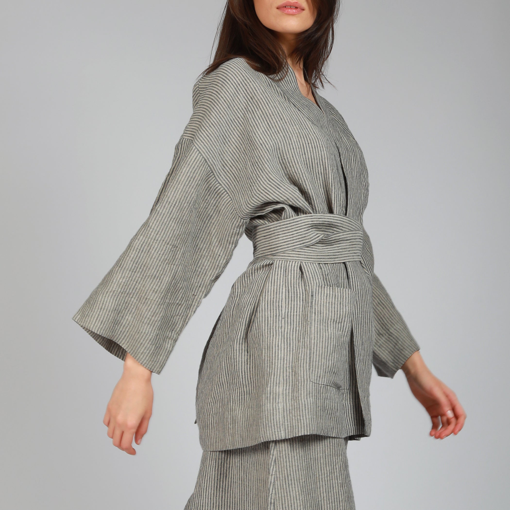 LIBERTY Loose Kimono Style Jacket - Size S - Color DARK CHOCOLATE