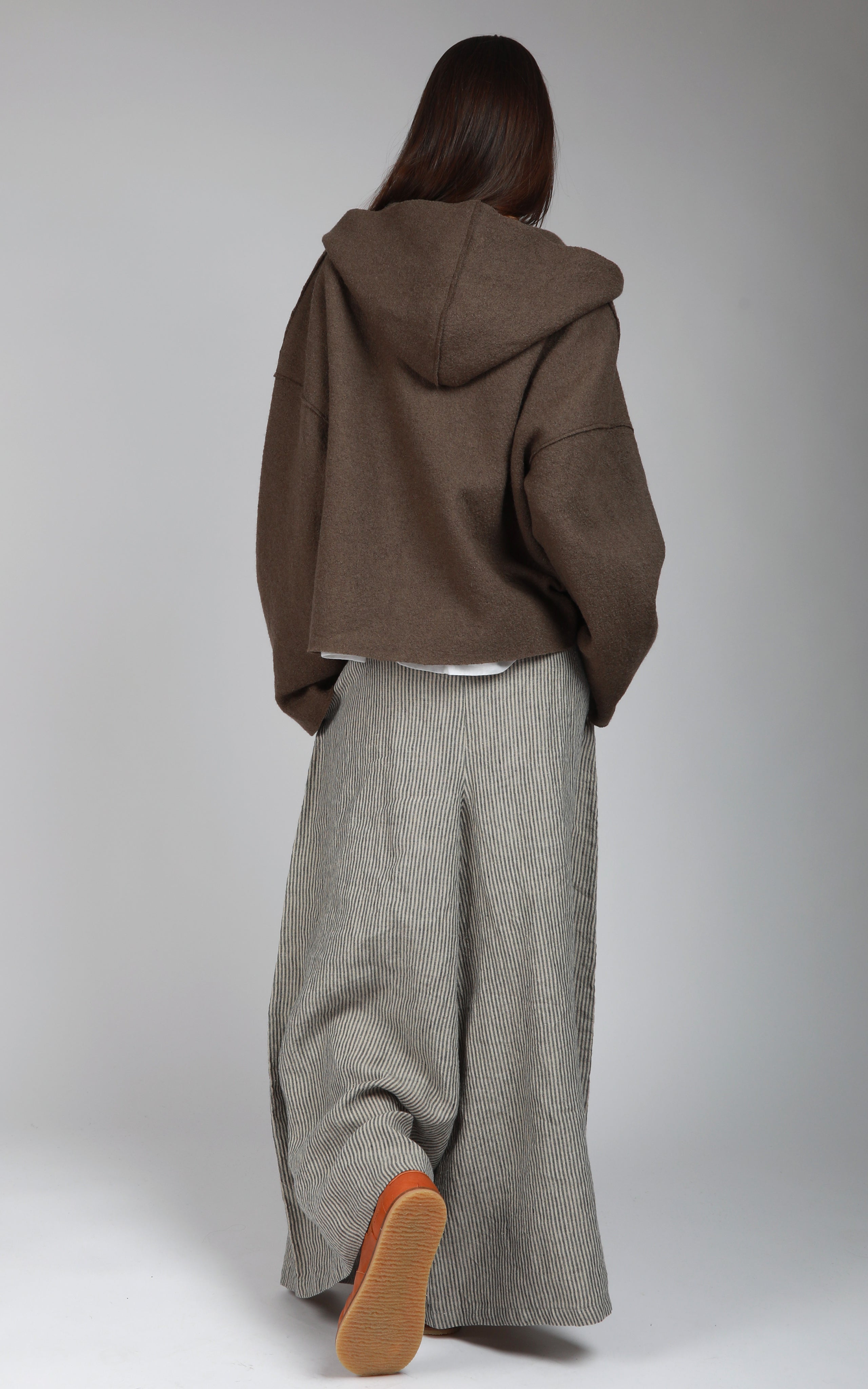 UMMA Oversized Boiled Wool Jacket - Size S Color DARK GRAY