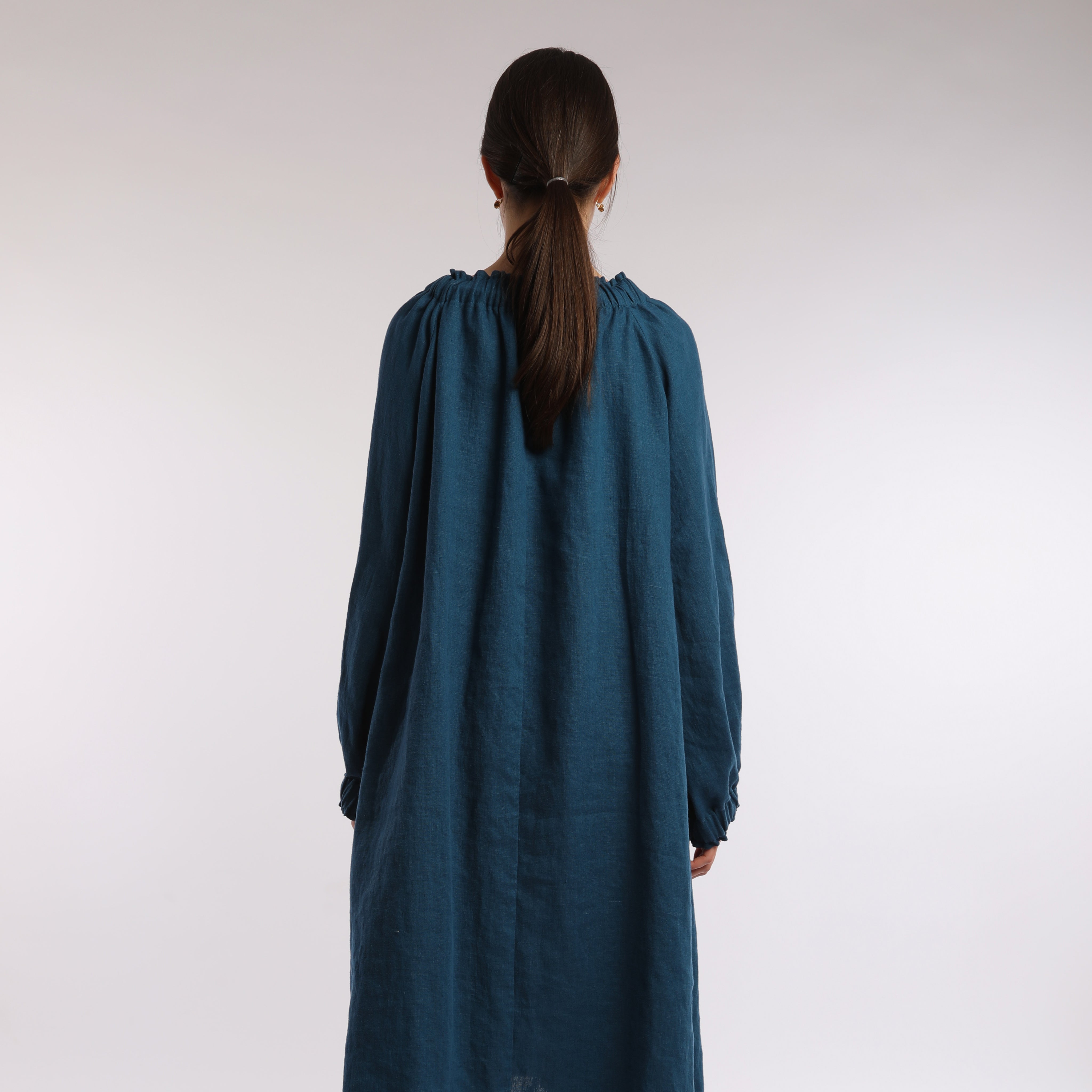 ARIEL Voluminous Midi Dress - Sizes XS, S, M - Color DEEP TURQUOISE