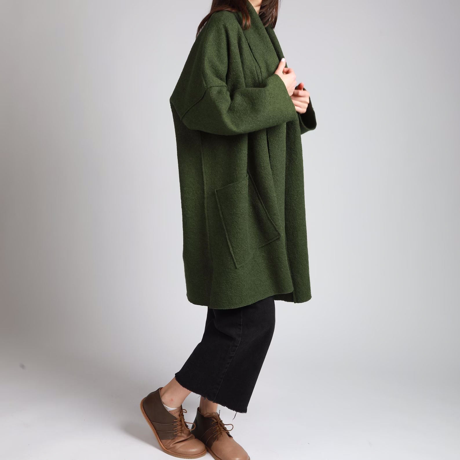 ELLA Oversized Boiled Wool Coatigan Jacket