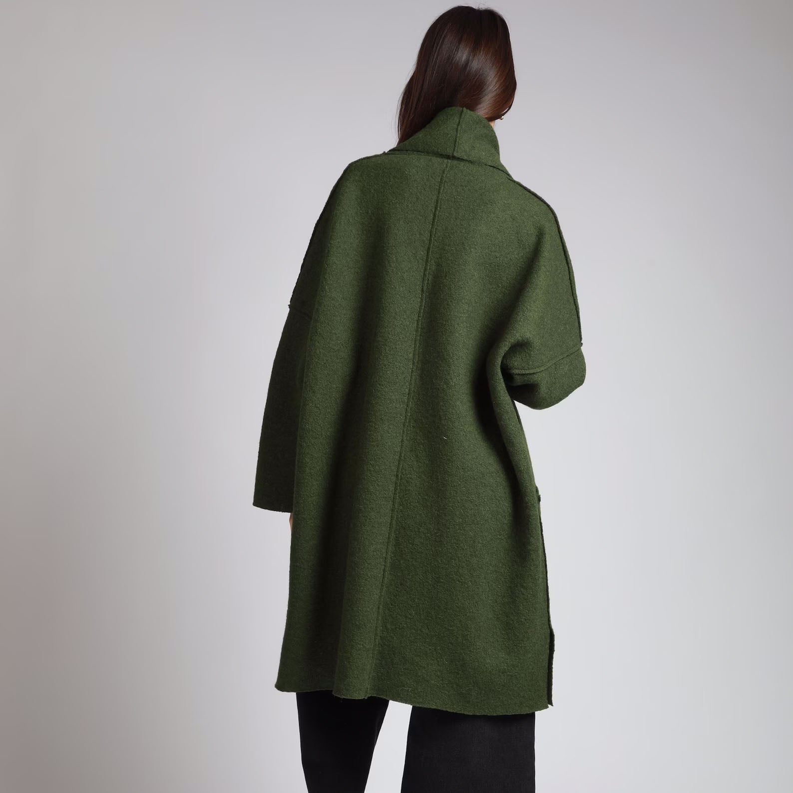 ELLA Oversized Boiled Wool Coatigan Jacket