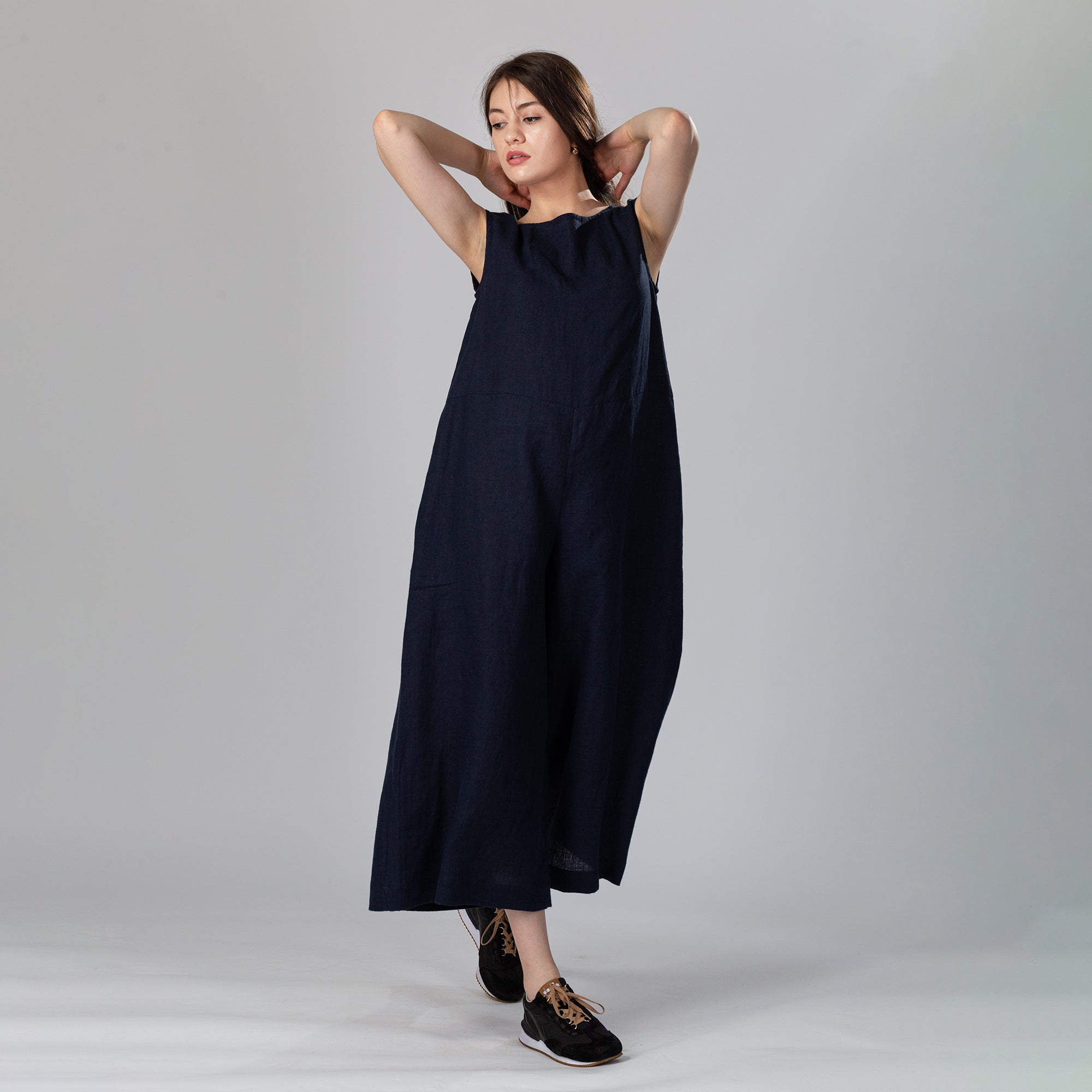 FREE Oversized Linen Jumpsuit, Size S, Color LEMON YELLOW