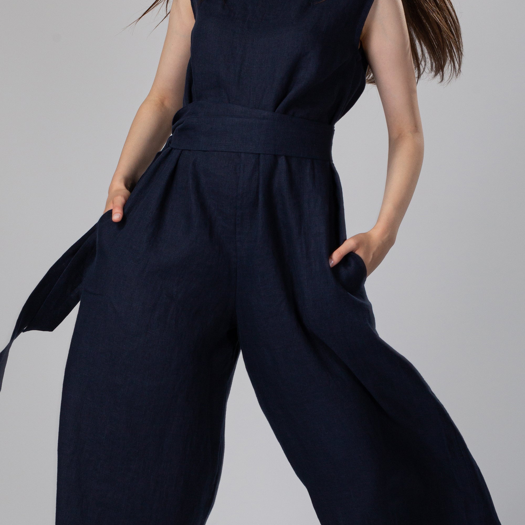 FREE Oversized Linen Jumpsuit, Size S, Color LEMON YELLOW