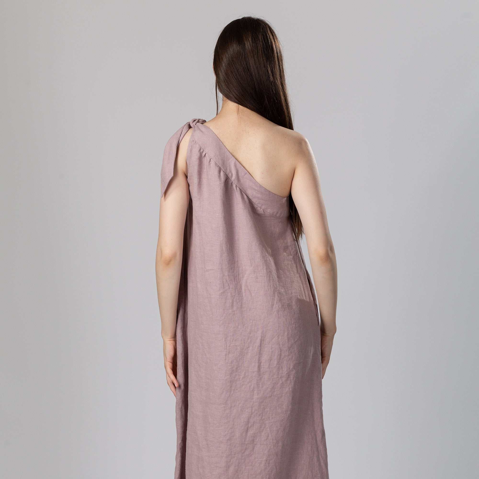 BREEZE Off Shoulder Linen Dress - Size XS - Color LILAC