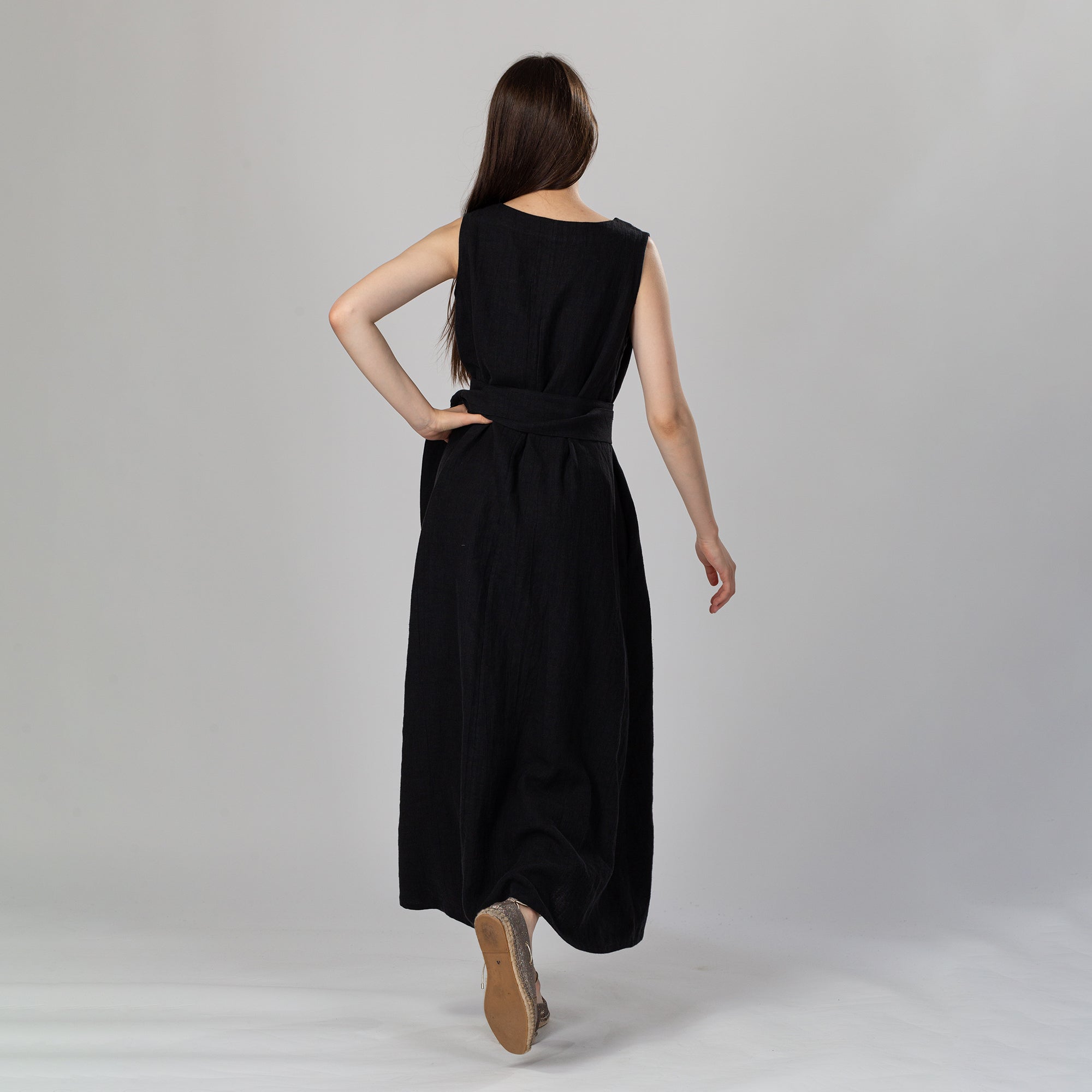 CIEL Maxi Sleeveless Linen Dress, Size S, Color APPLE GREEN