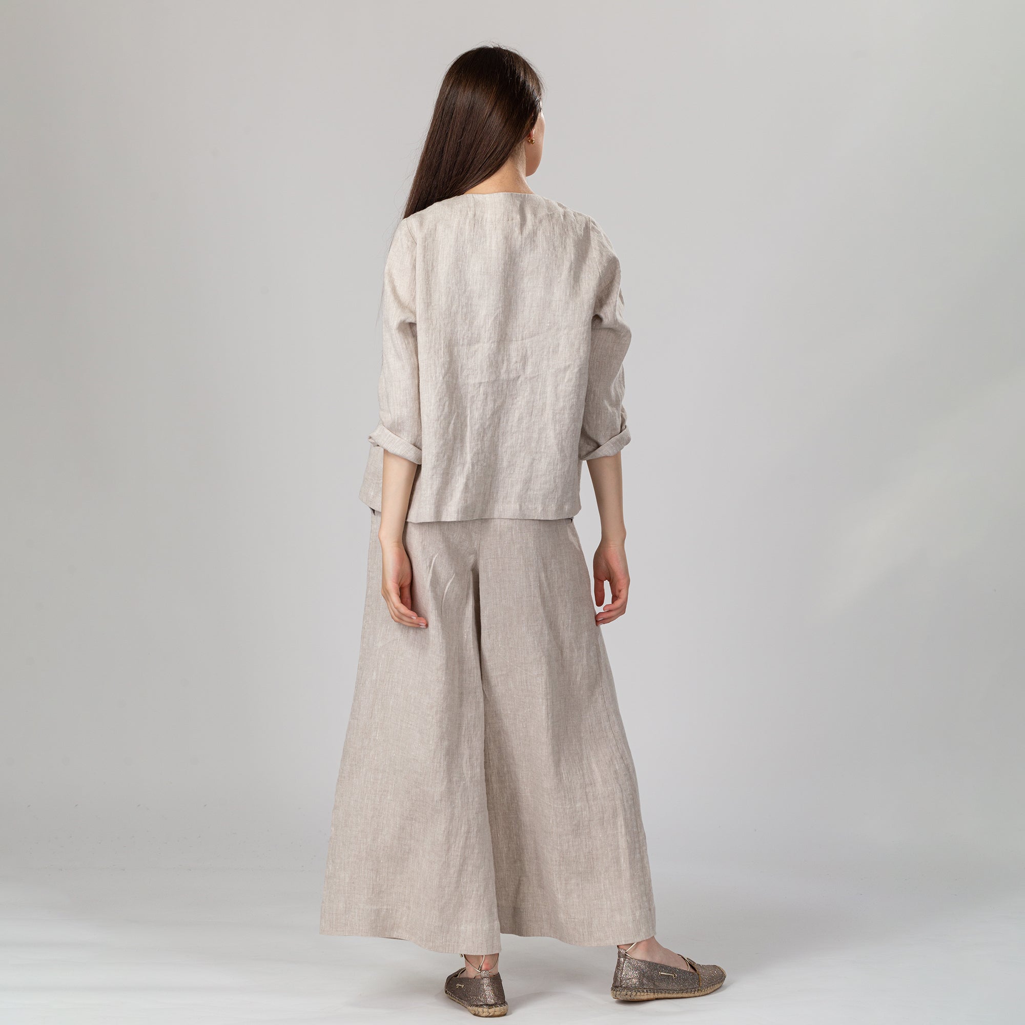 PAULETTE Light Linen Cardigan, Size M, Color DARK BLUE