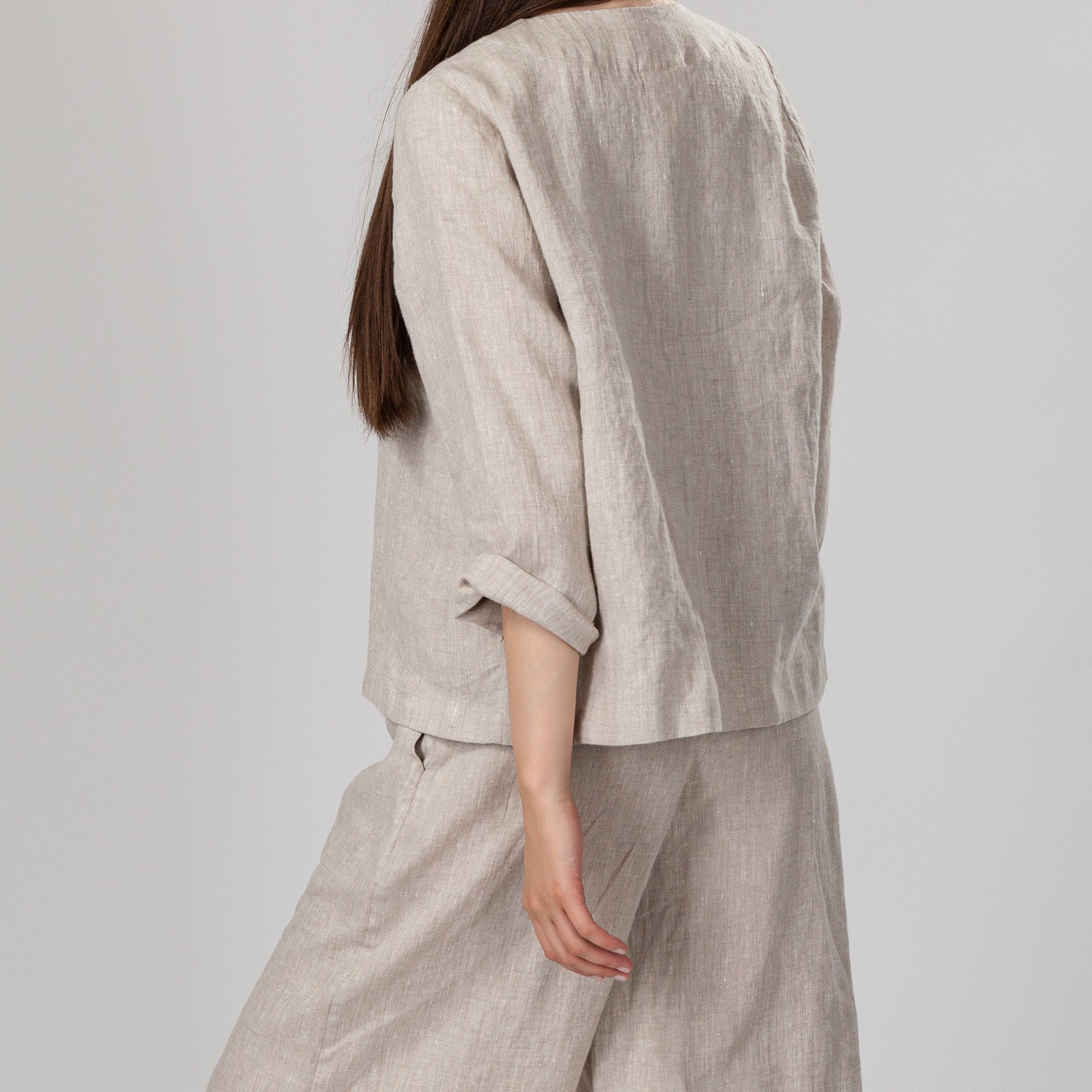 PAULETTE Light Linen Cardigan, Size M, Color DARK BLUE