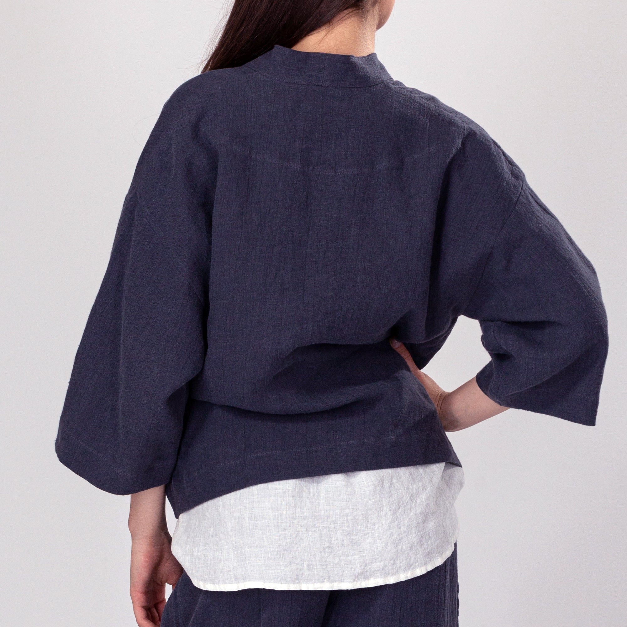 OONA Cropped Linen Kimono Jacket