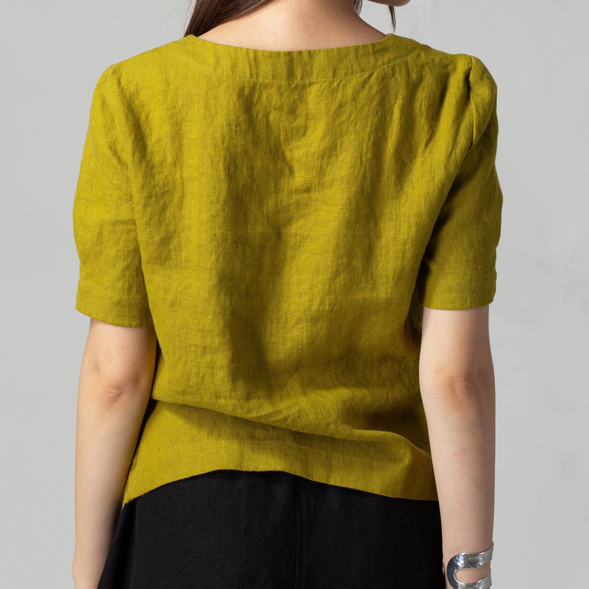 Short Sleeve Linen T-Shirt Moss Green